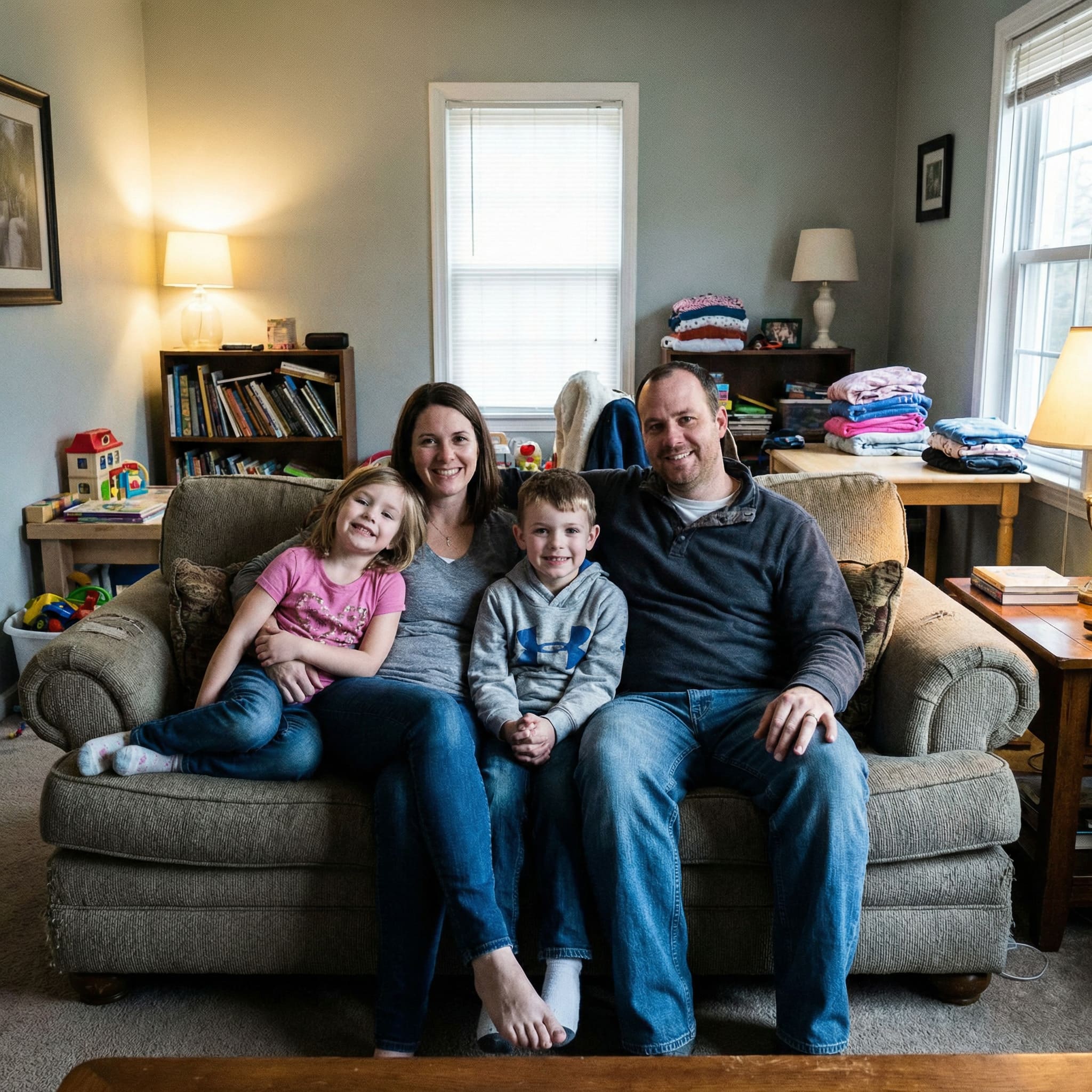 Original family photo before AI black and white transformation