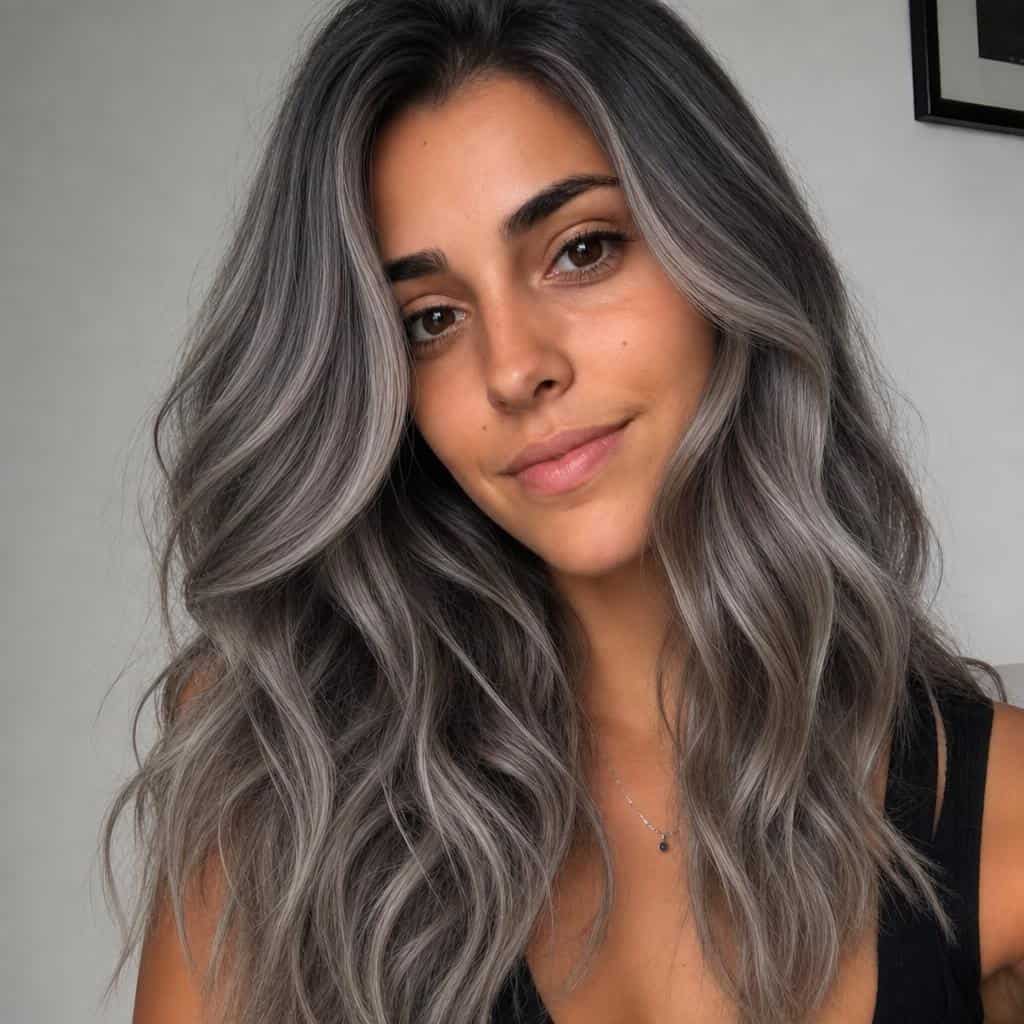 Imagen de cabello blanco perla