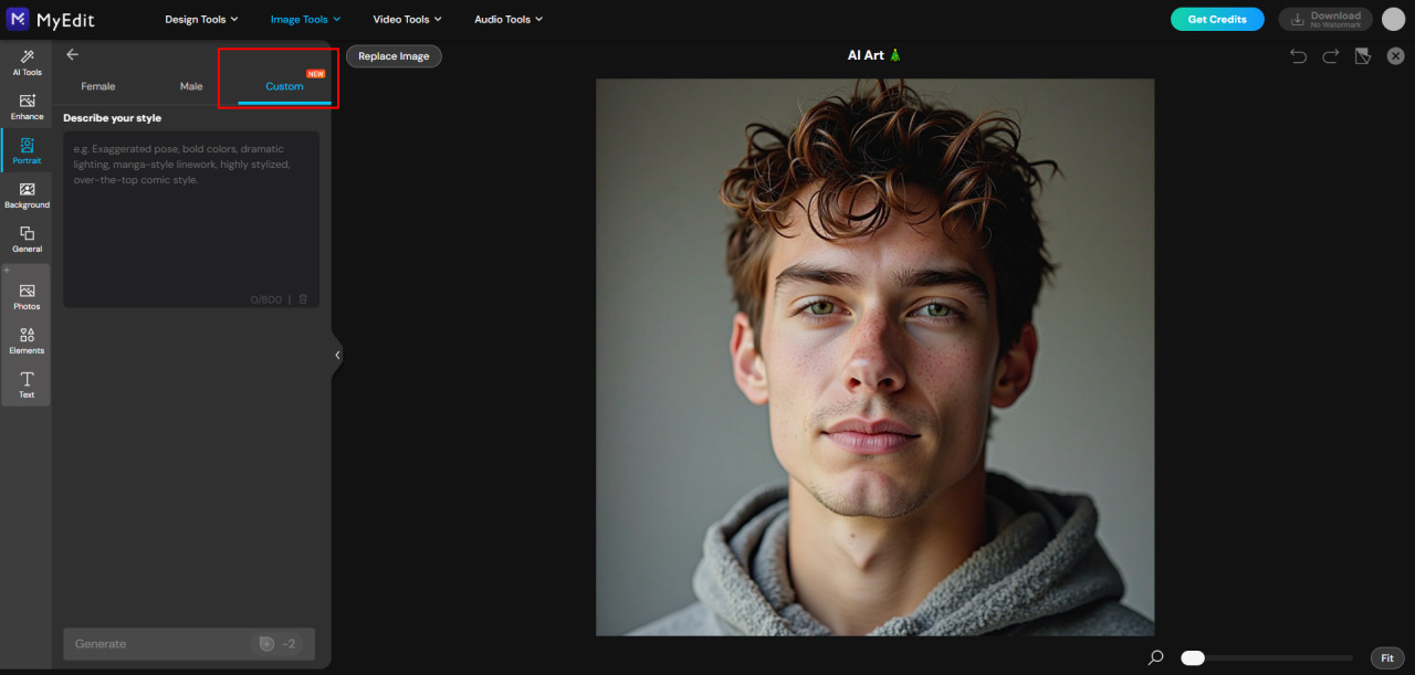 Select Custom mode for Candy Cane AI