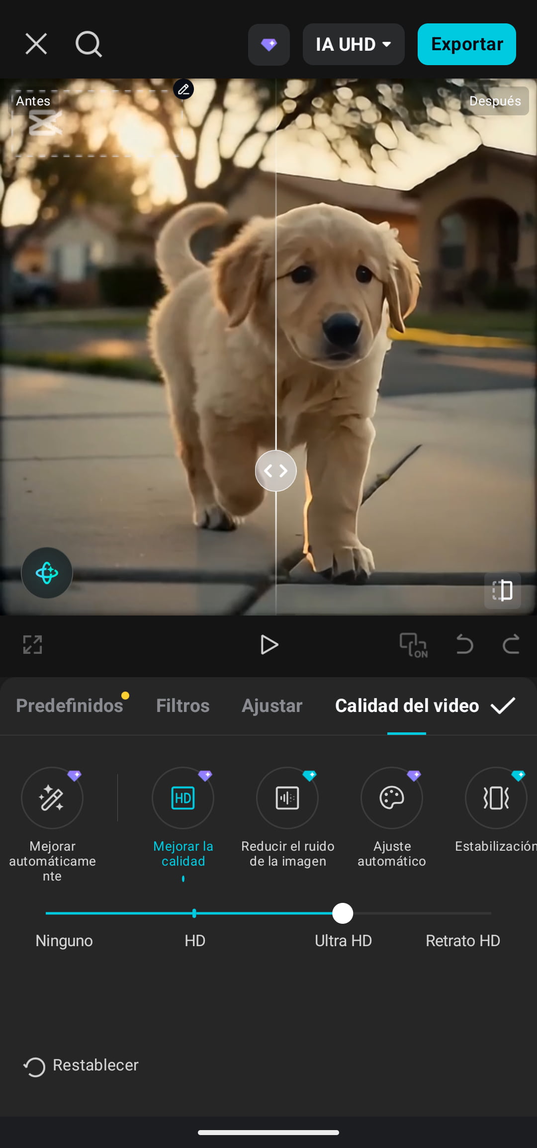 CapCut app para mejorar la calidad de video