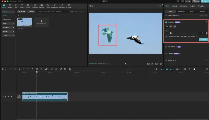 CapCut — Quick Object Removal