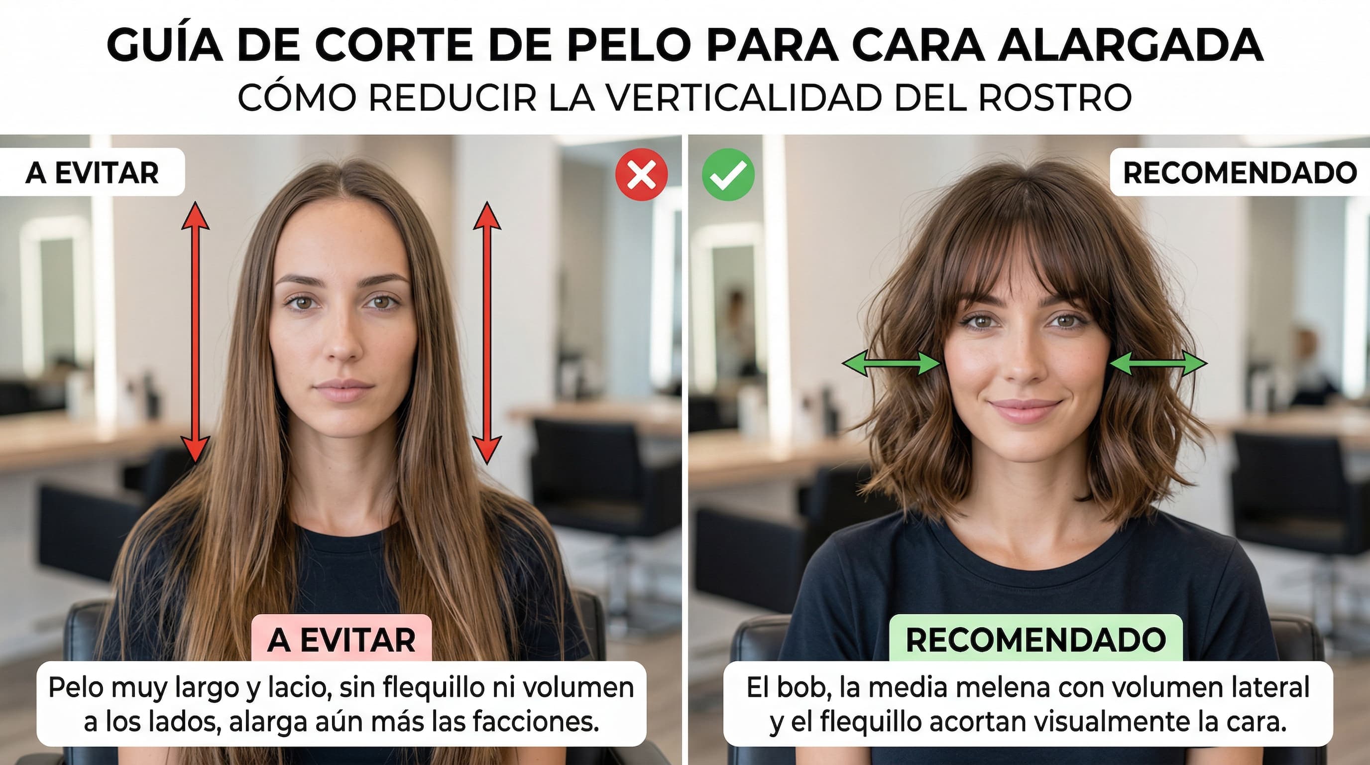 Cortes de pelo que quedan bien a una cara alargada