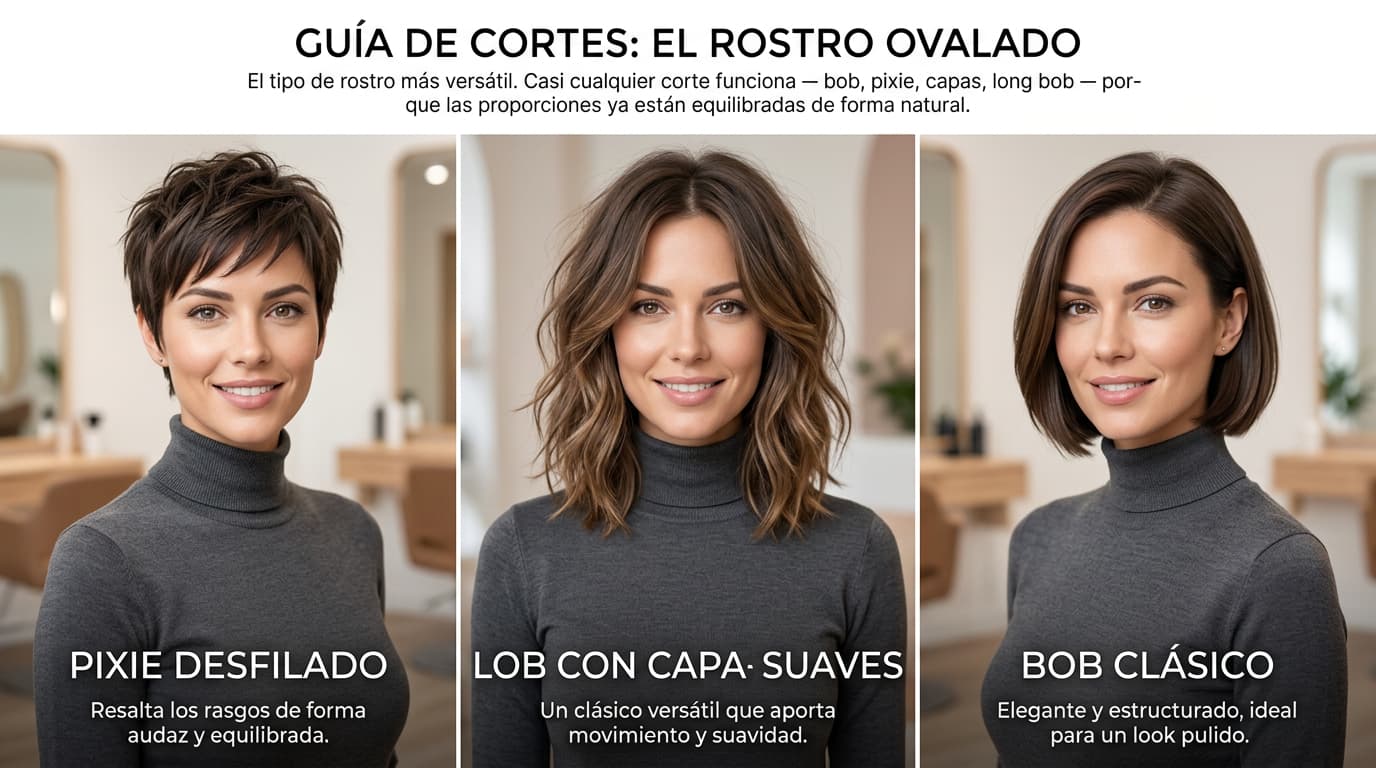 Guía de corte de pelo para personas con cara ovalada