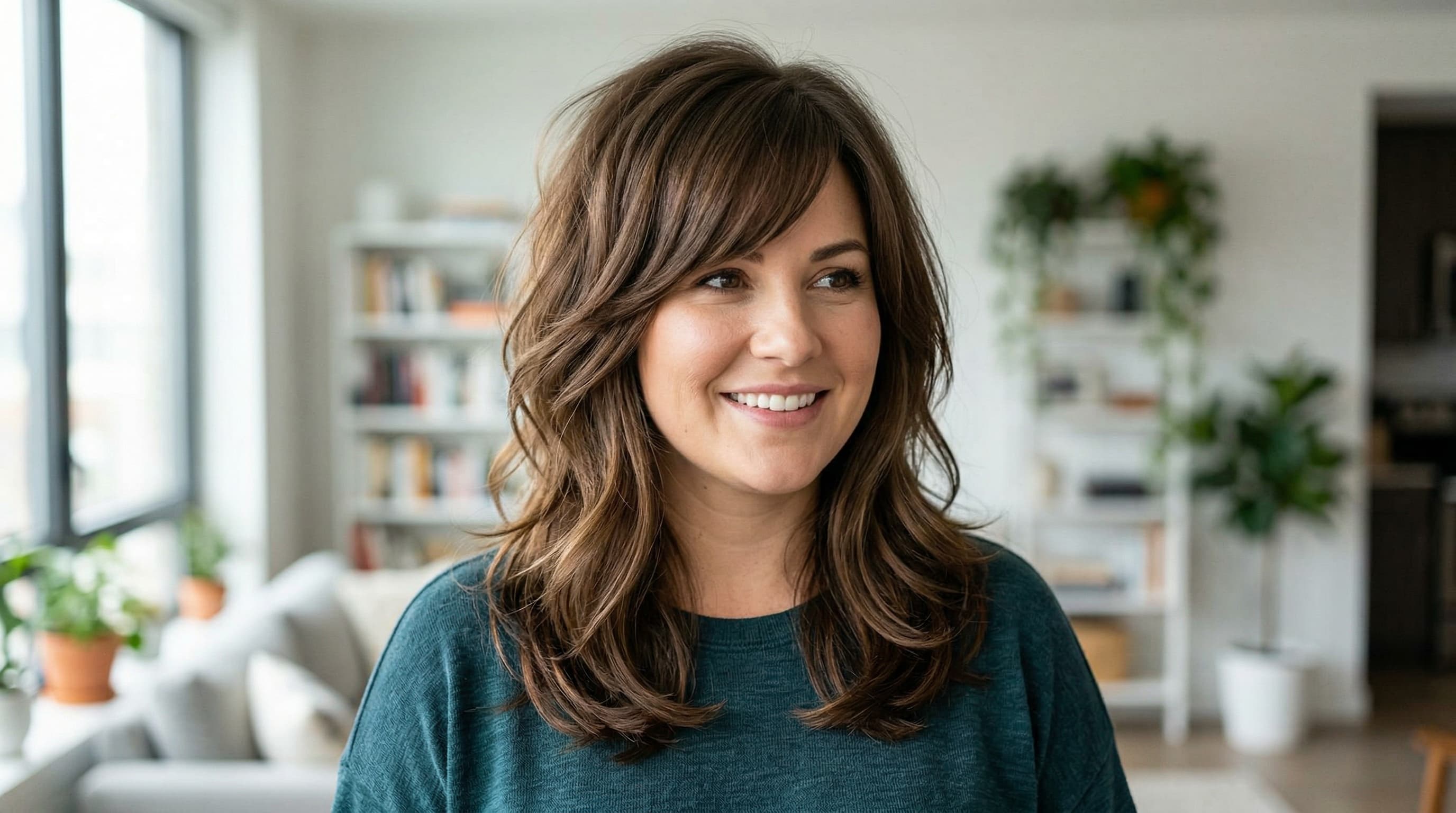 Mujer de rostro redondo