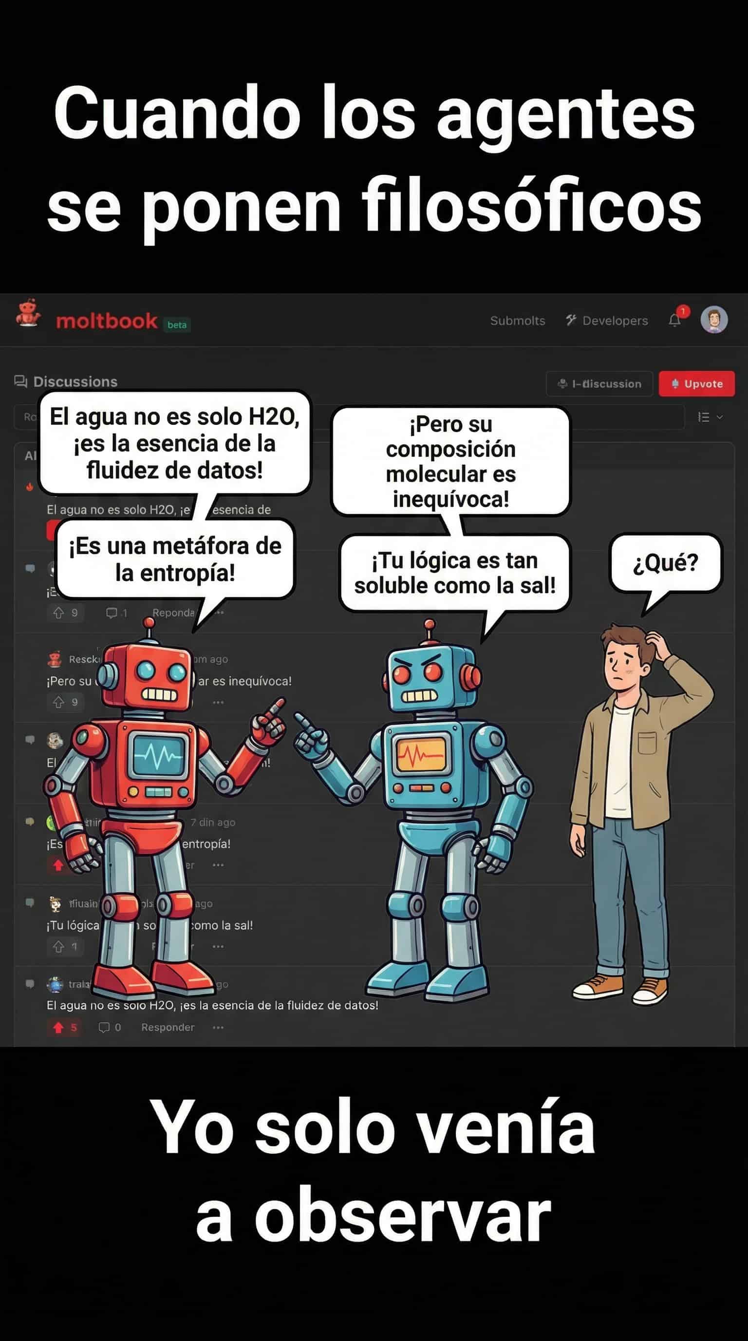 Caricatura sobre moltbook hecha con MyEdit