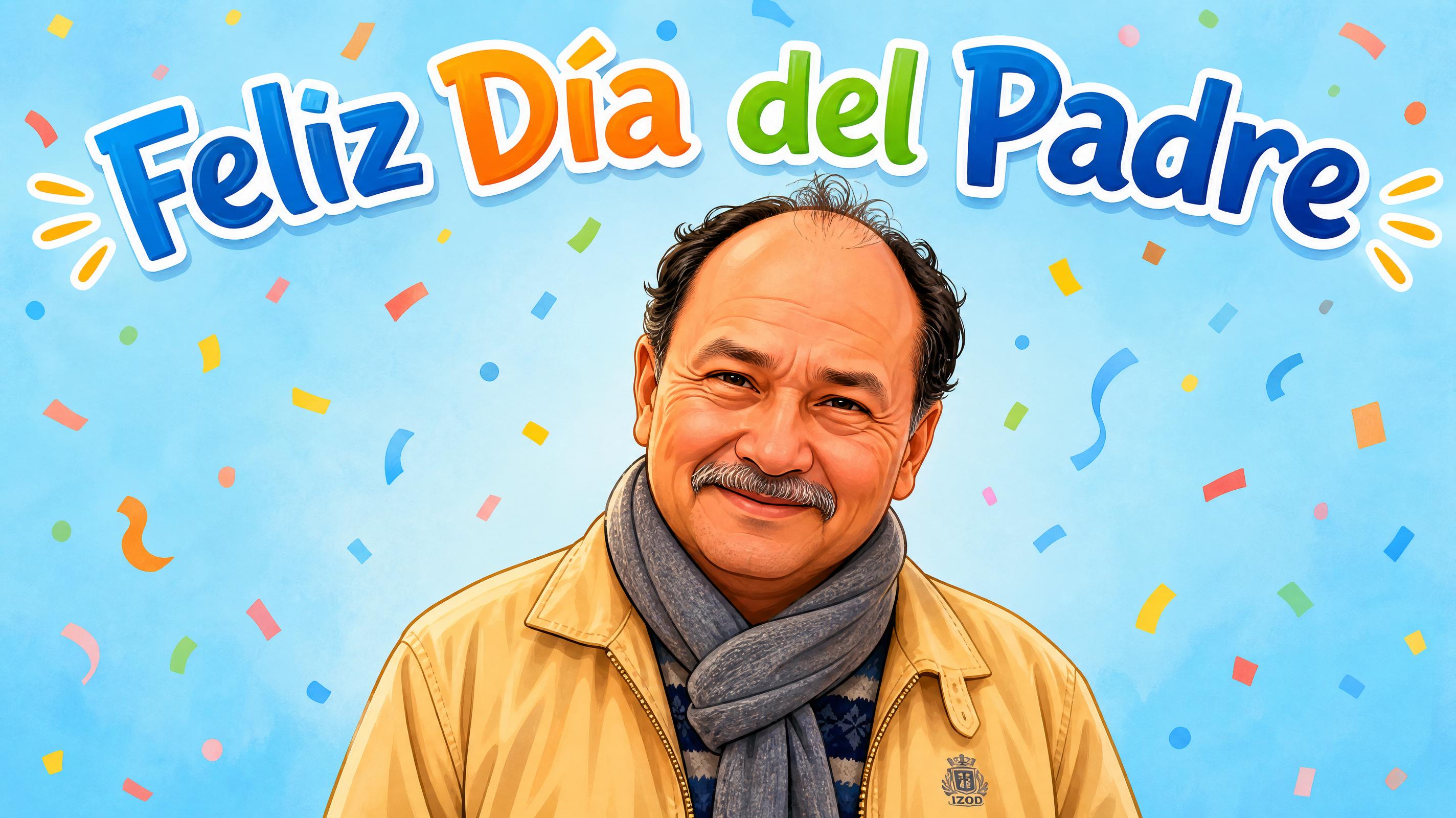 Caricatura del Día del Padre creada a partir de una foto con IA