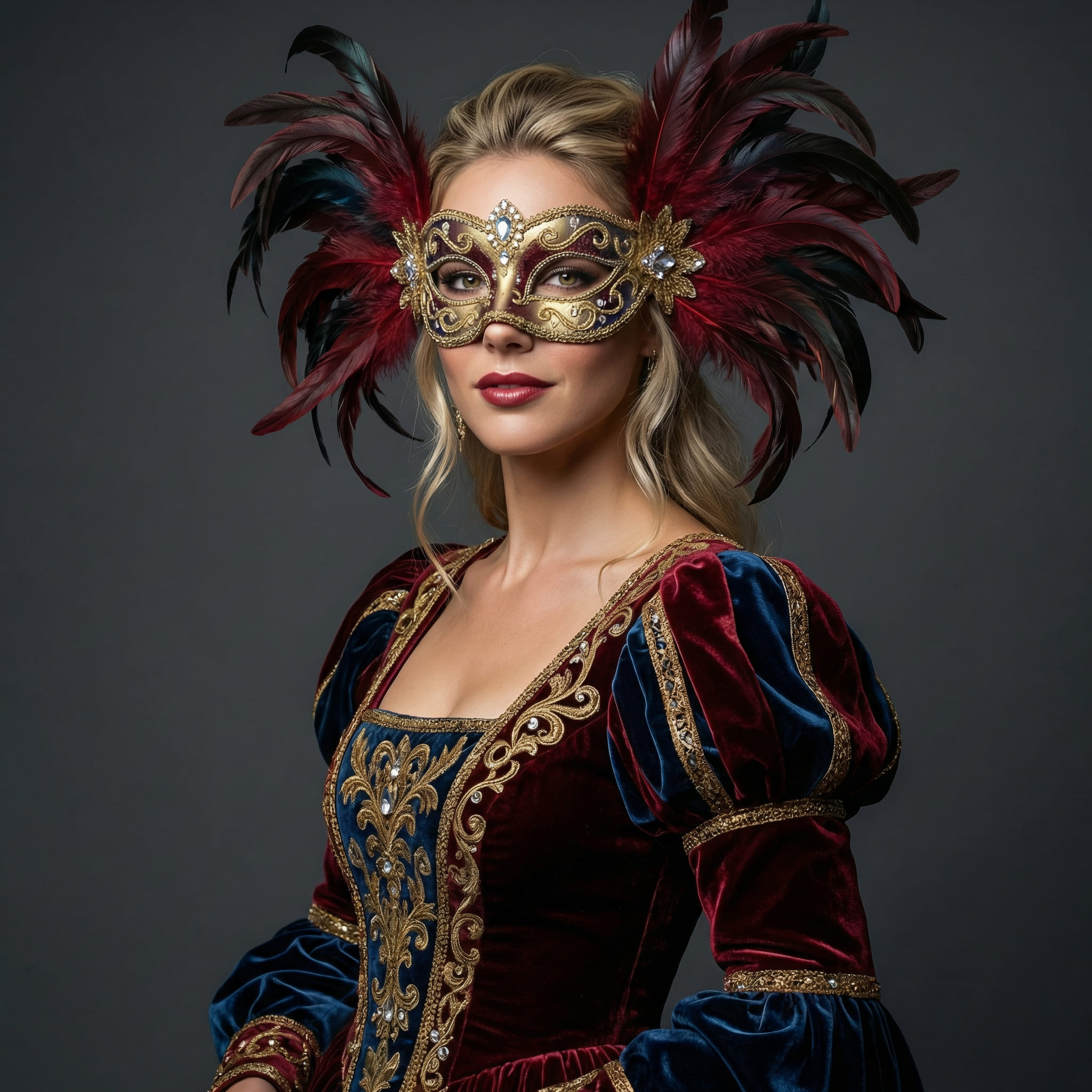 Portrait magazine avec costume de carnaval généré par IA