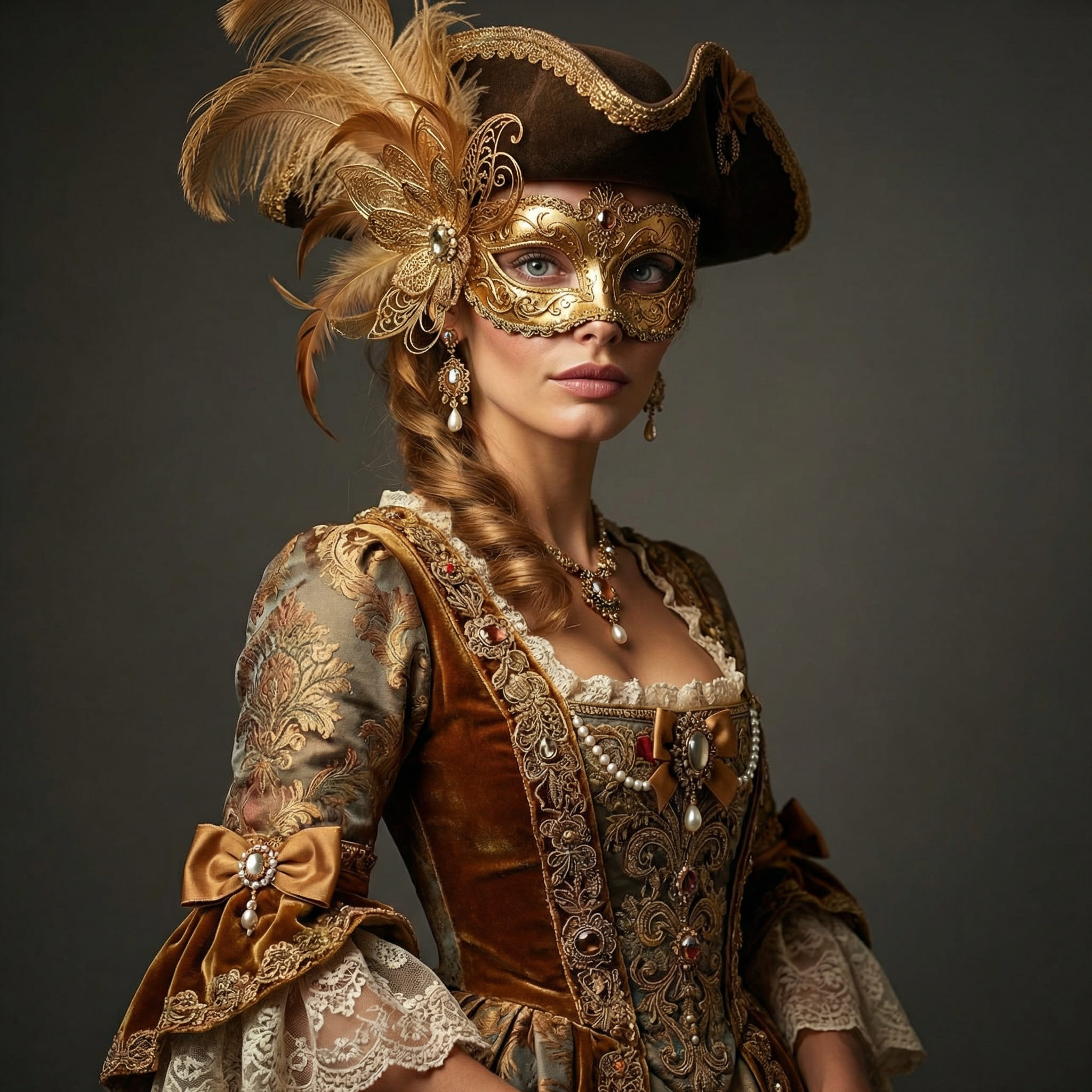 Portrait avec costume traditionnel de carnaval généré par IA