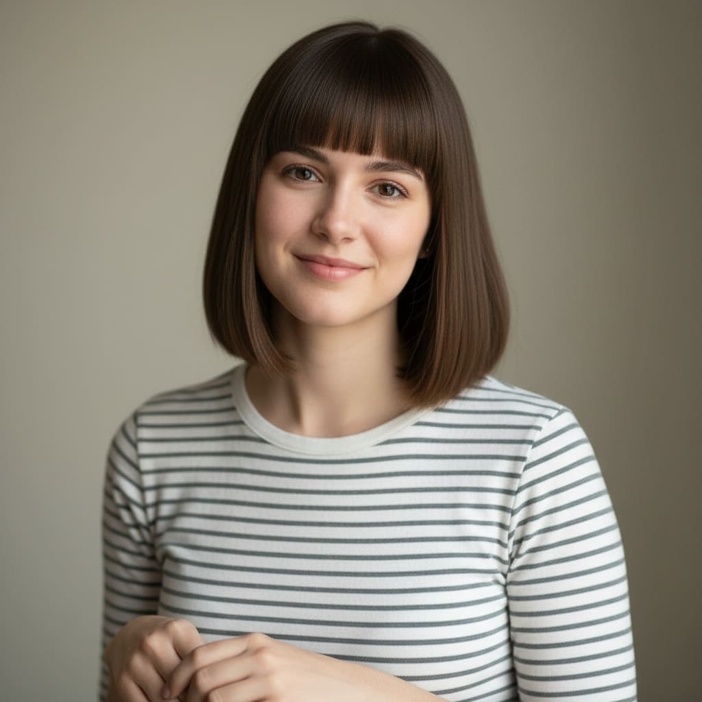 Carré avec frange après