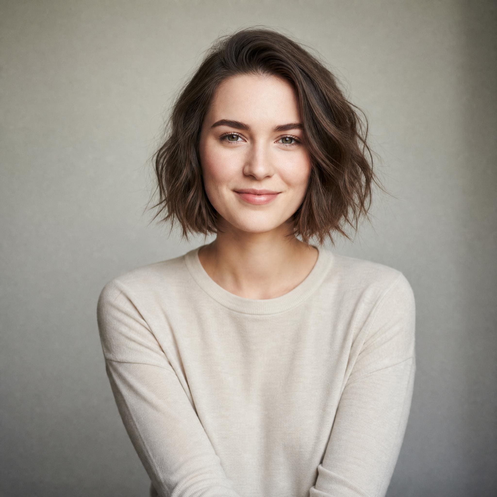 Carré effilé généré avec MyEdit, coupe texturée pour cheveux fins