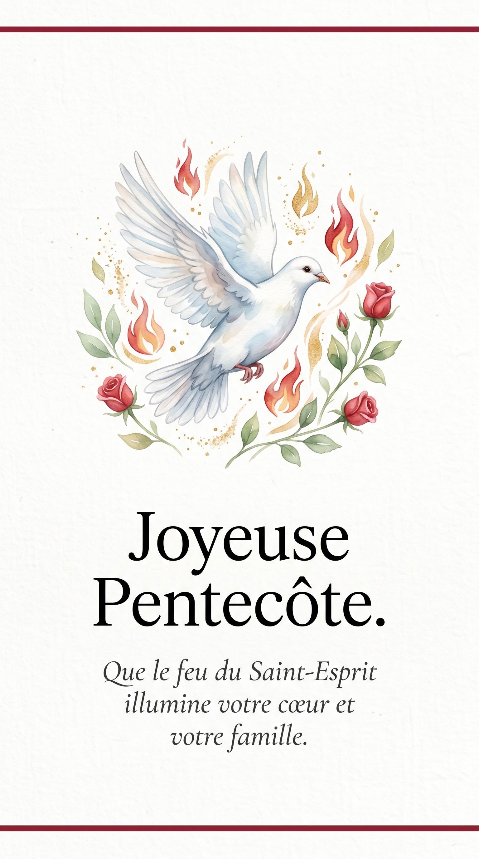 Carte de voeux numérique pour la Pentecôte, générée par IA