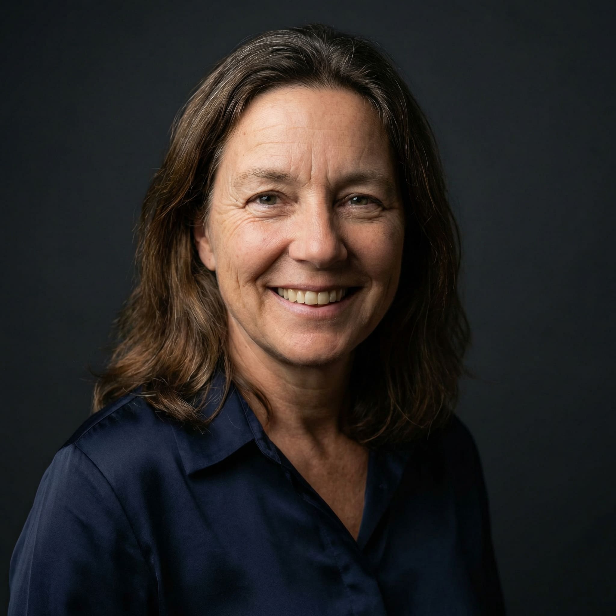 Professional studio portrait of mom after AI enhancement