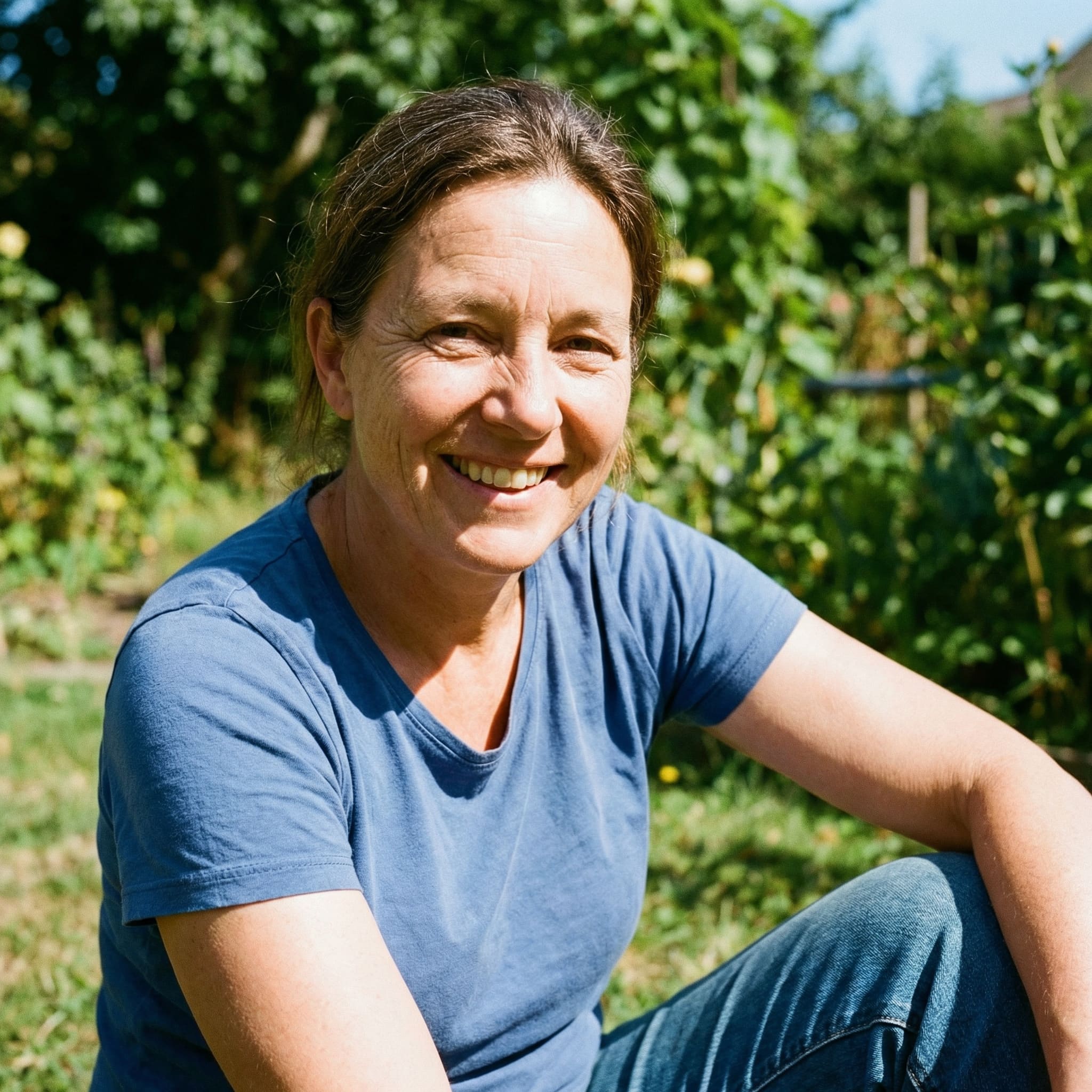 Casual everyday photo of mom before AI transformation