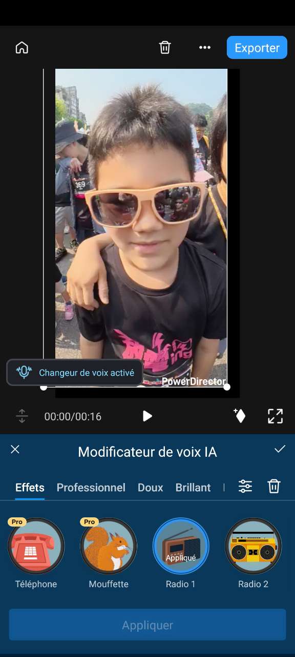 utiliser le transformateur vocal de PowerDirector pour modifier sa voix sur mobile