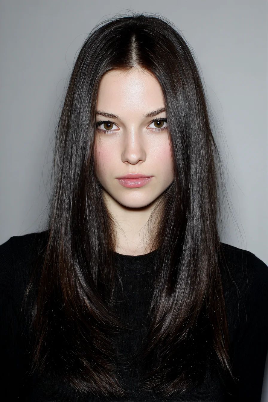 Cheveux longs ultra-lisses brillants