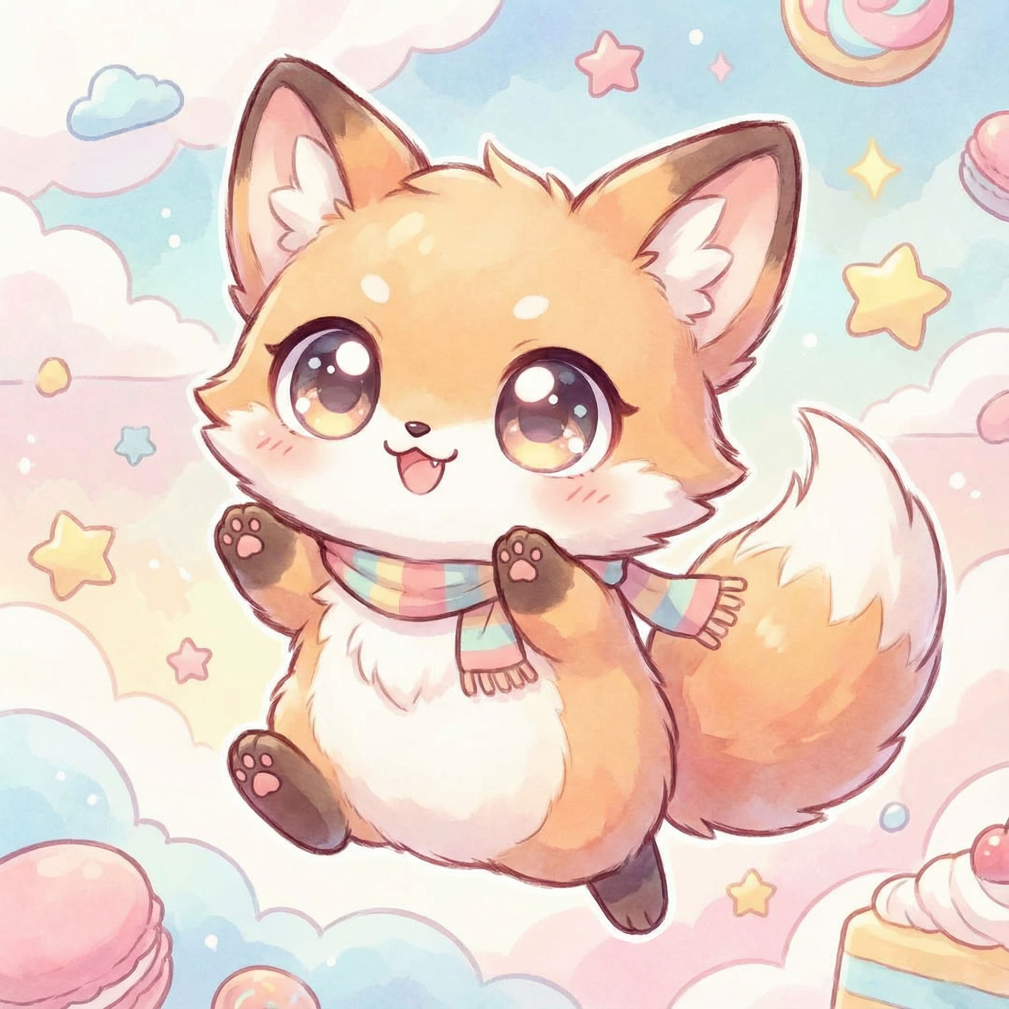 Chibi animal companion AI-generated illustration