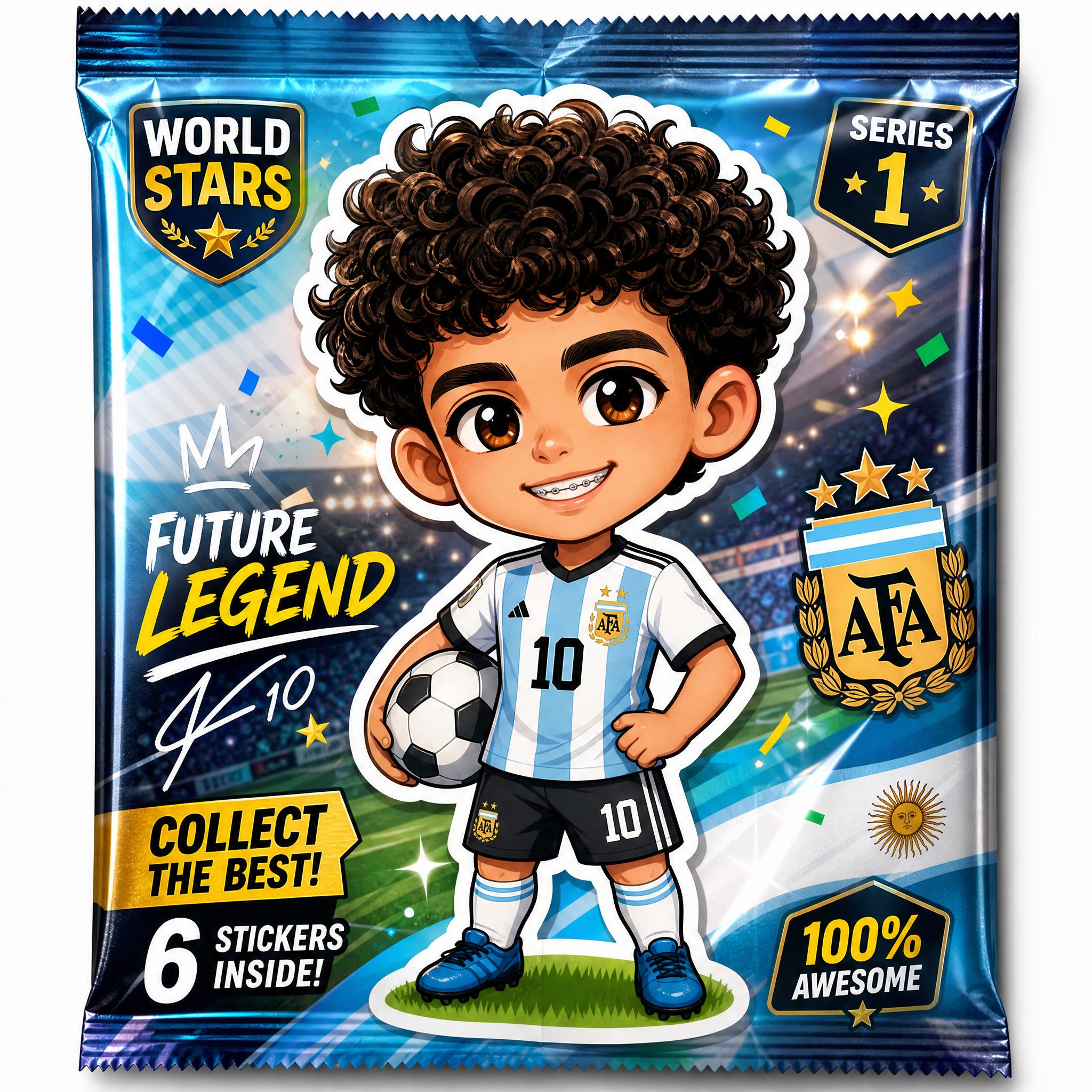 Chibi Football Star Sticker Prompt