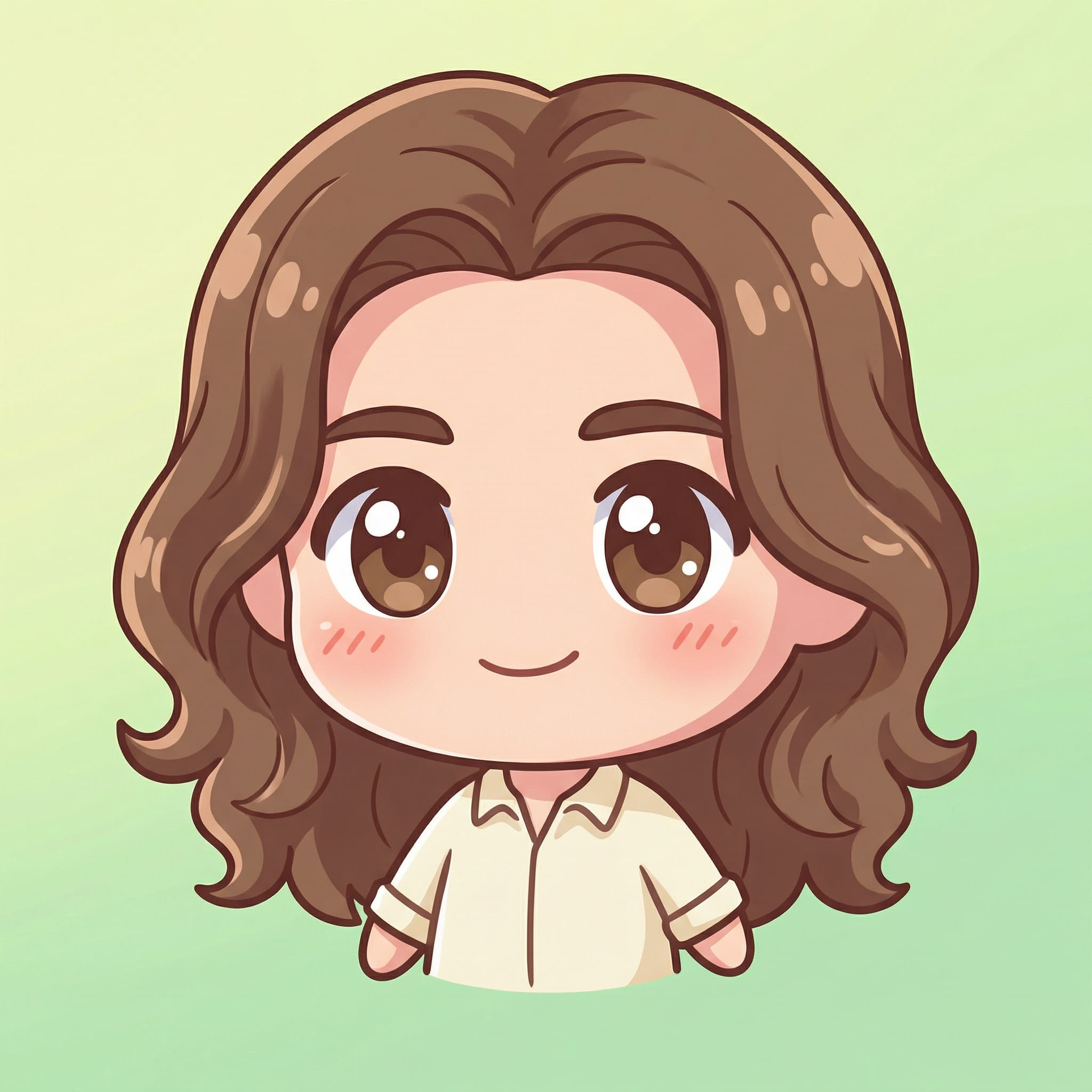 Portrait transformed into cute chibi style cartoon character
