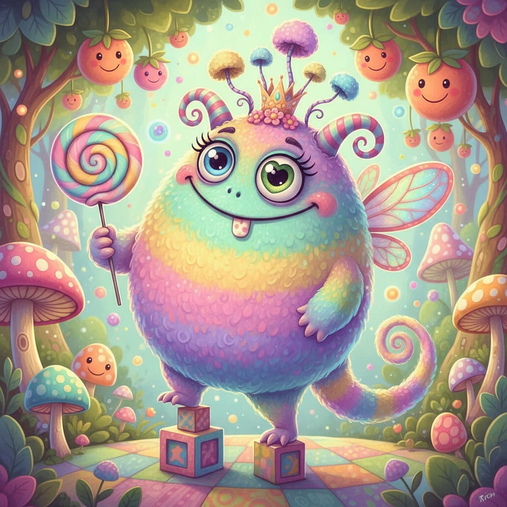 KI-Bild eines Monsterfreunds aus dem Kinderbuch