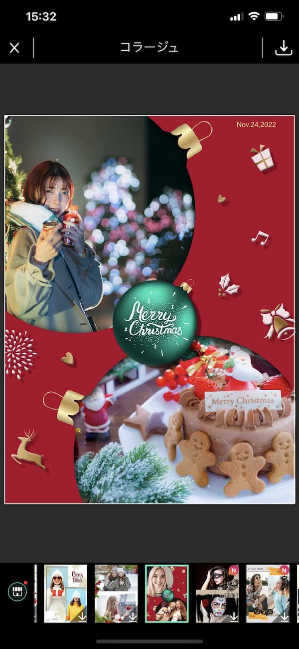 PhotoDirectorクリスマスコラージュ