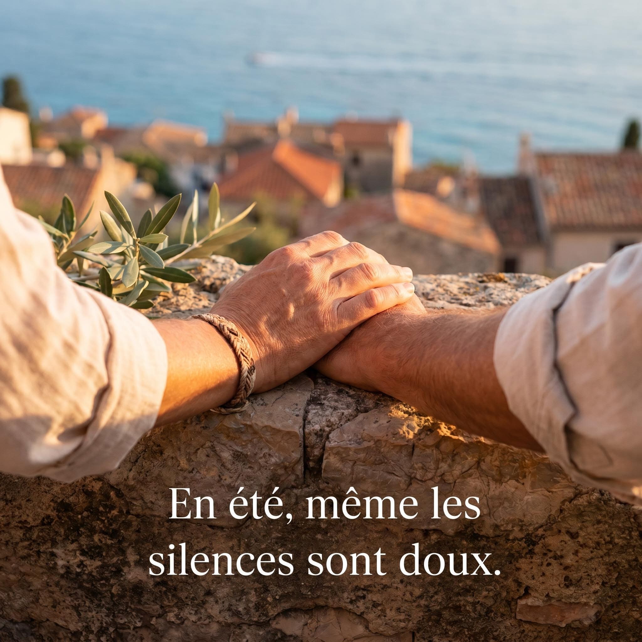 Visuel phrase romantique coucher de soleil généré par MyEdit