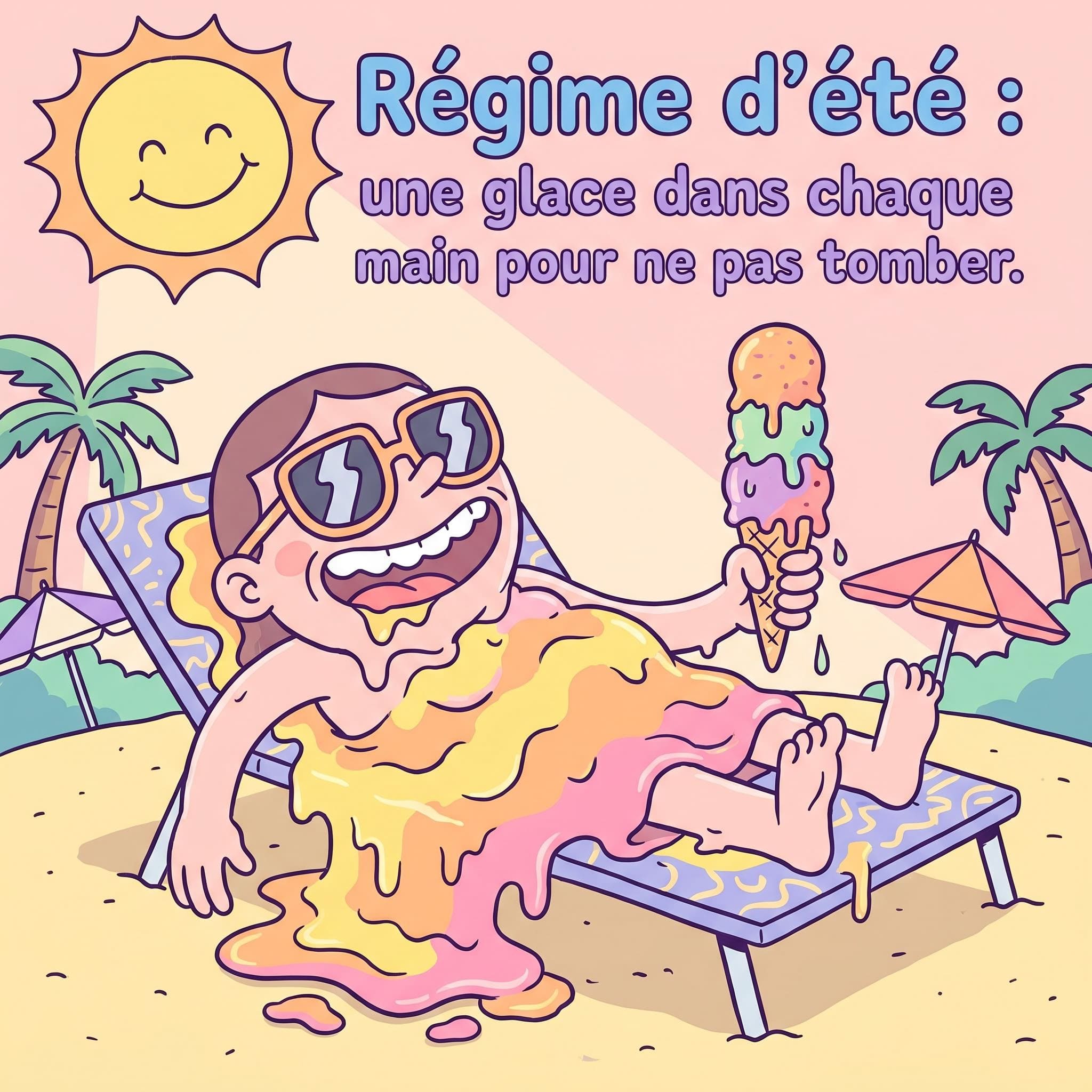 Citation drôle sur l'été illustrée avec MyEdit