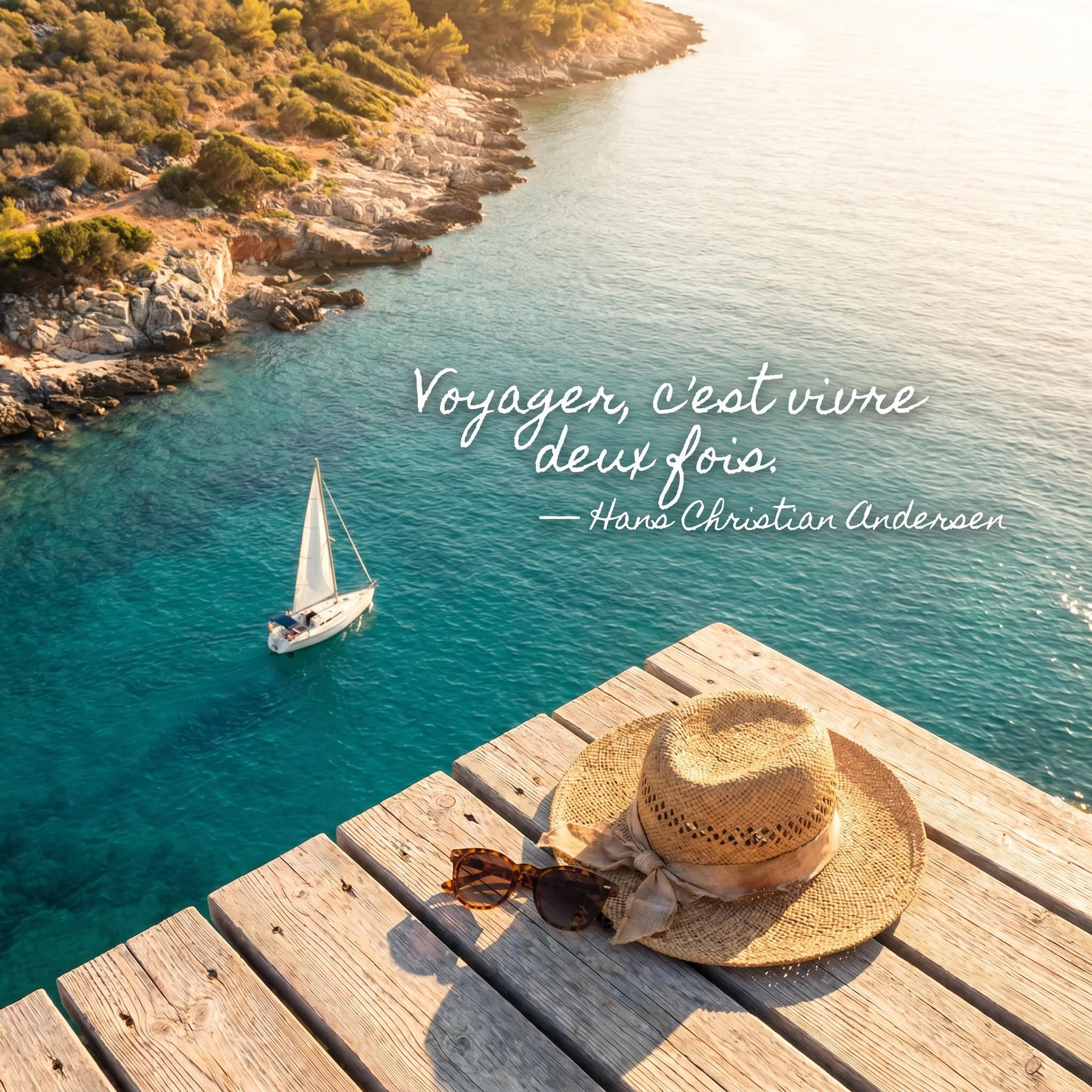 Citation sur les vacances d'été illustrée avec MyEdit