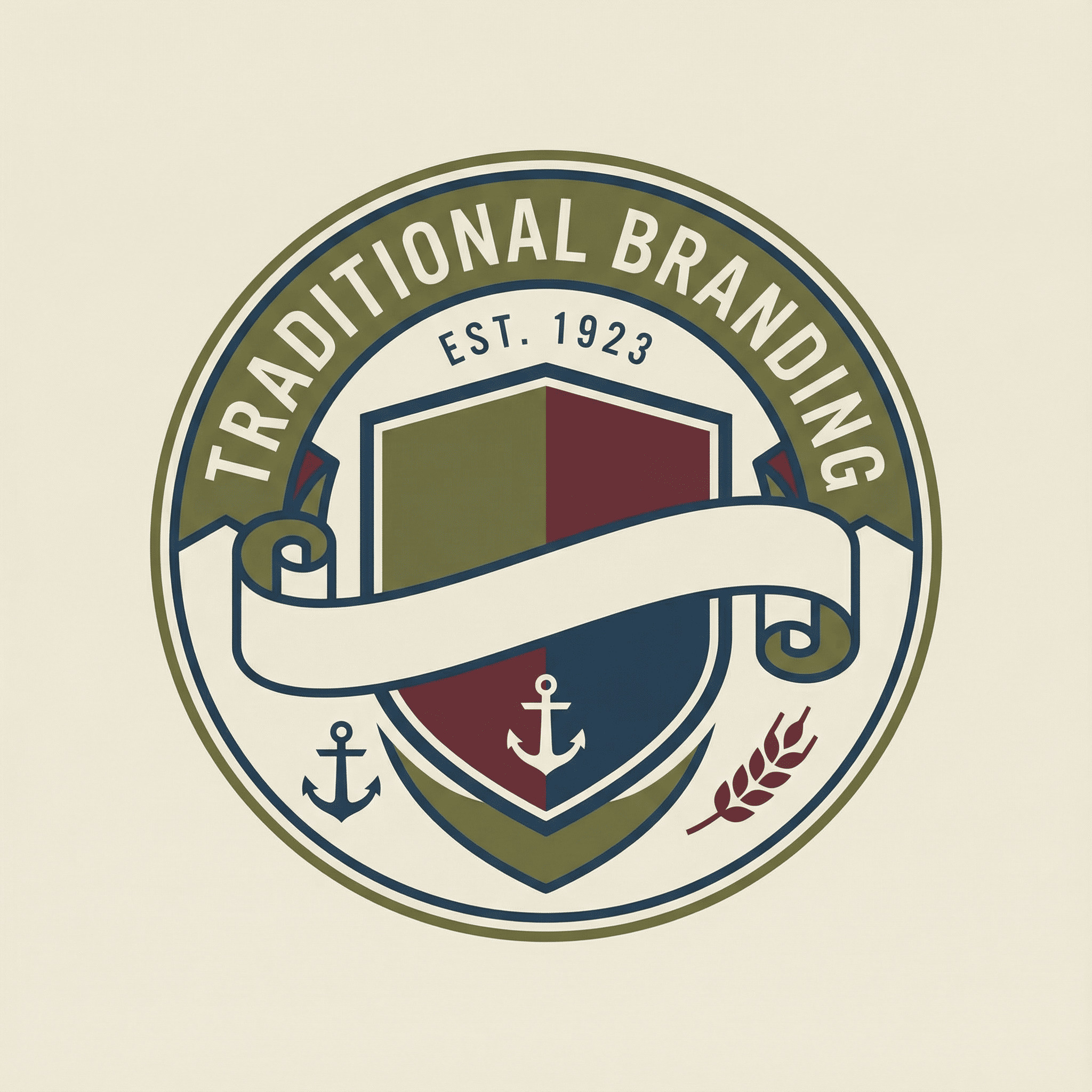 Classic emblem logo with retro typography AI-generated design