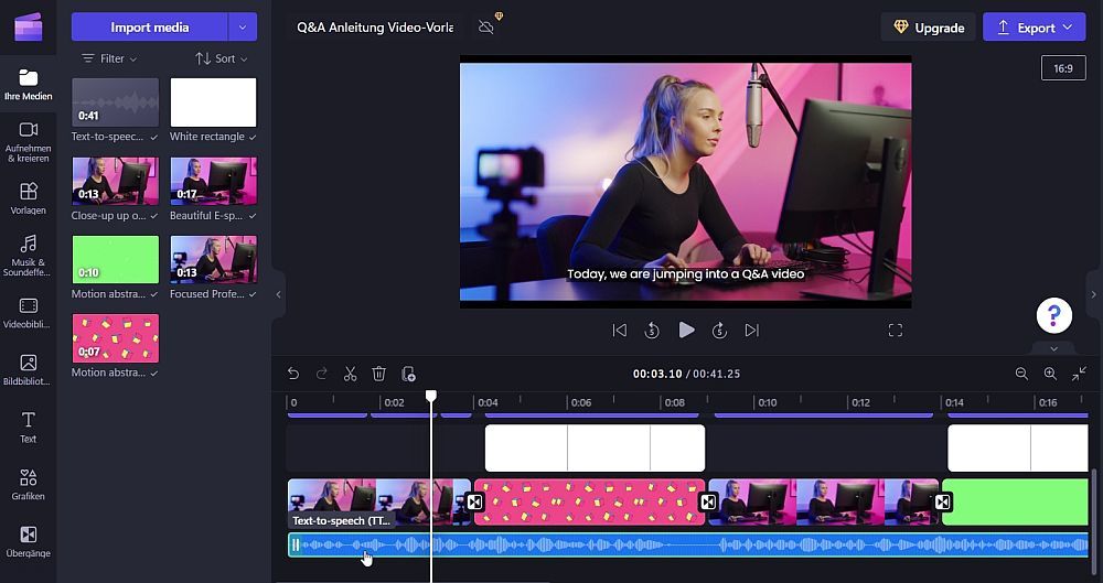 ClipChamp Videoschnittprogramm