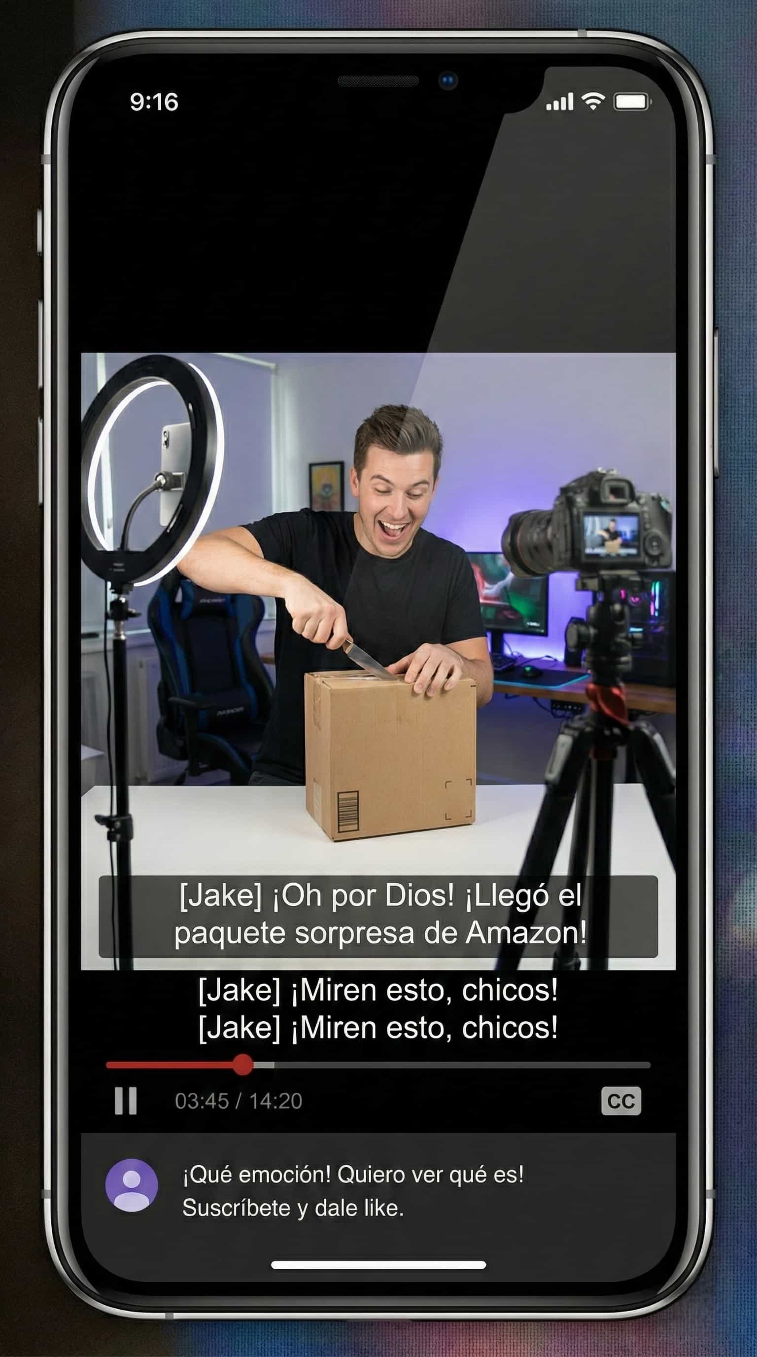 Closed captions en un video de YouTube