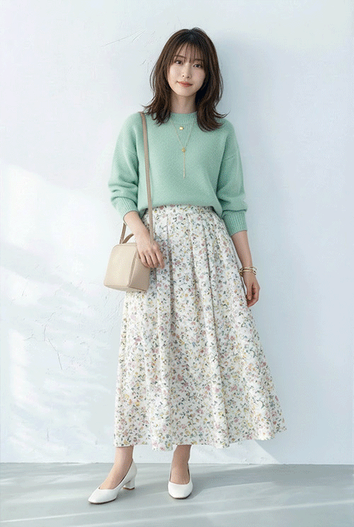 AI で試着したお花見コーデ