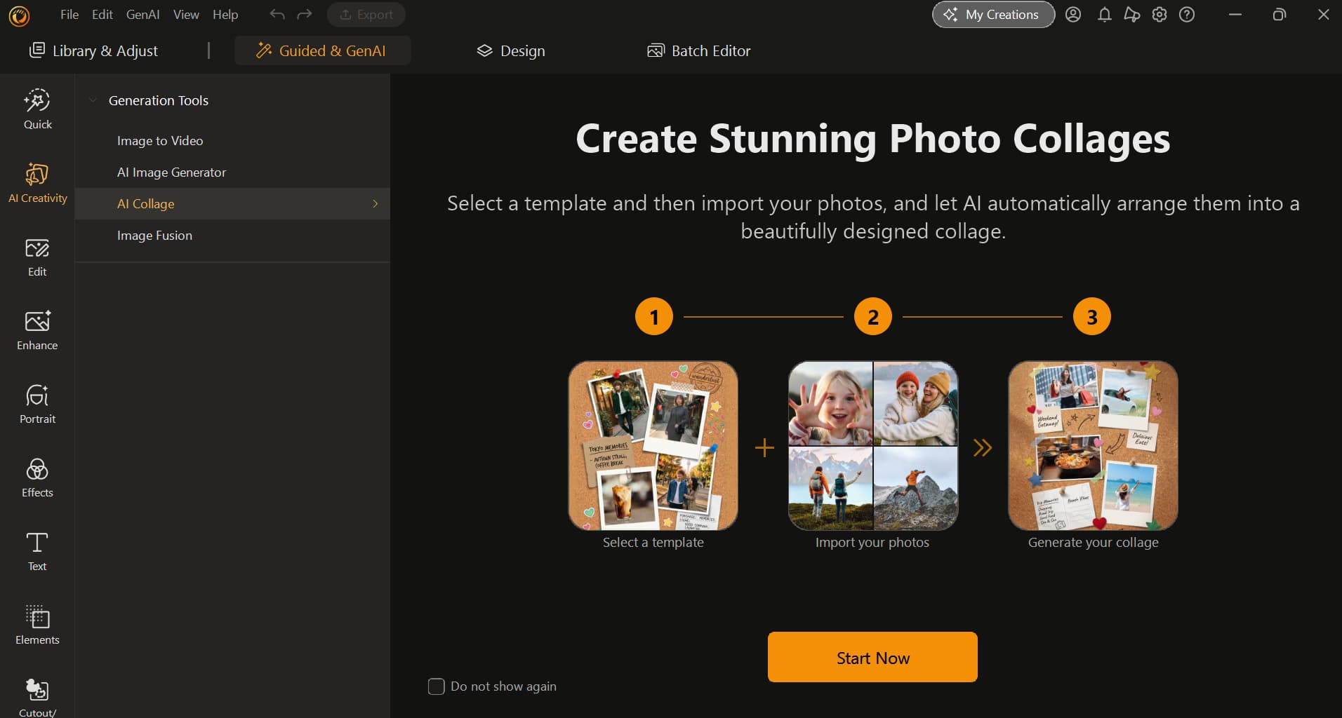 PhotoDirector interface