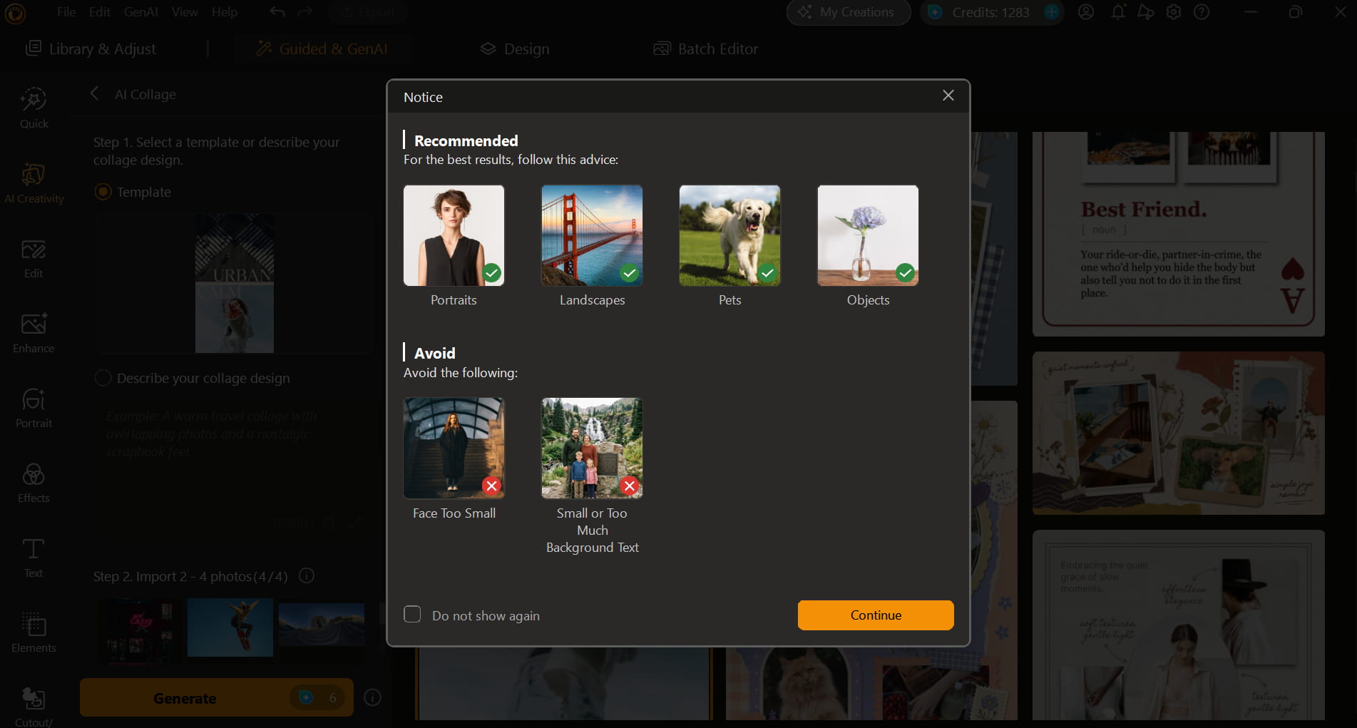 PhotoDirector interface