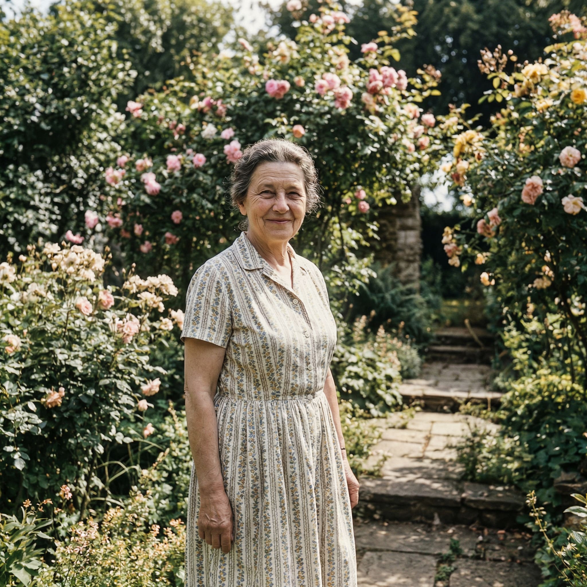 Photo de maman colorisée après traitement IA