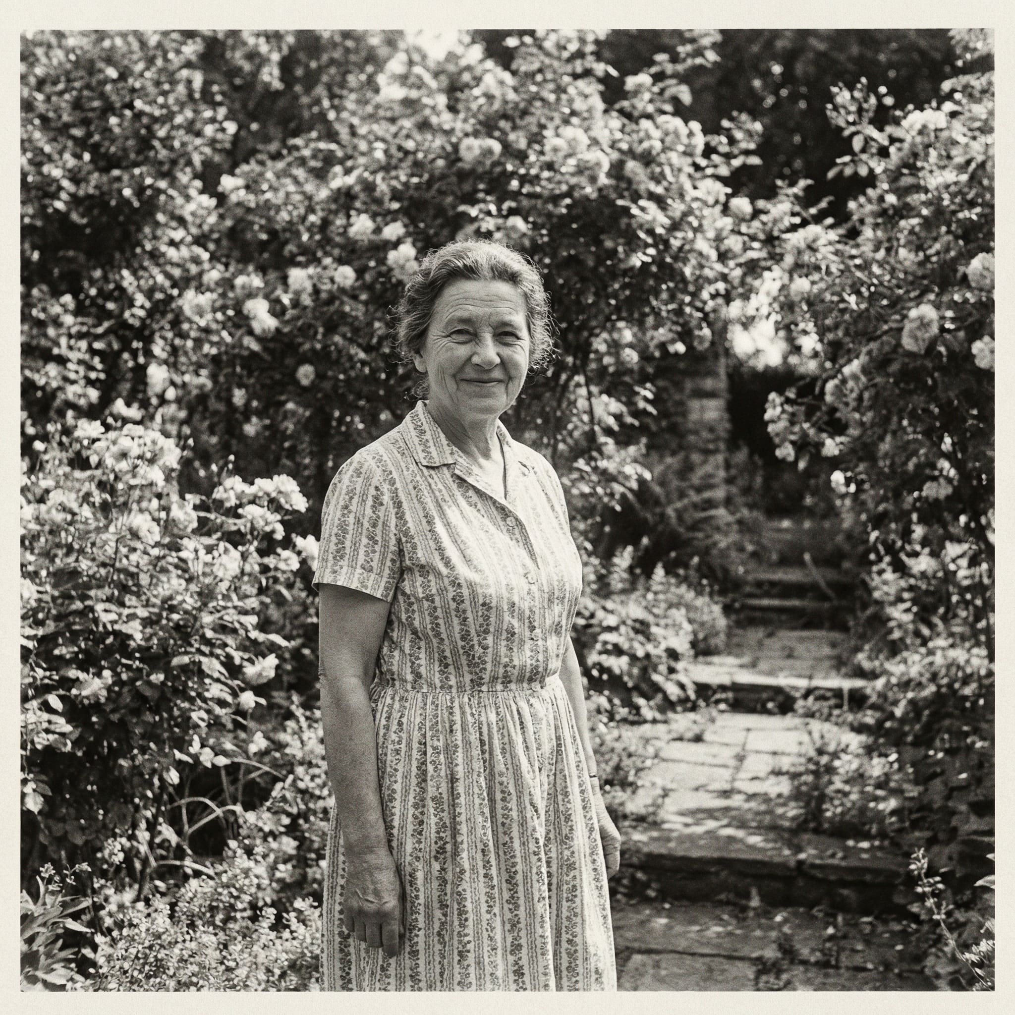 Photo noir et blanc de maman avant colorisation IA