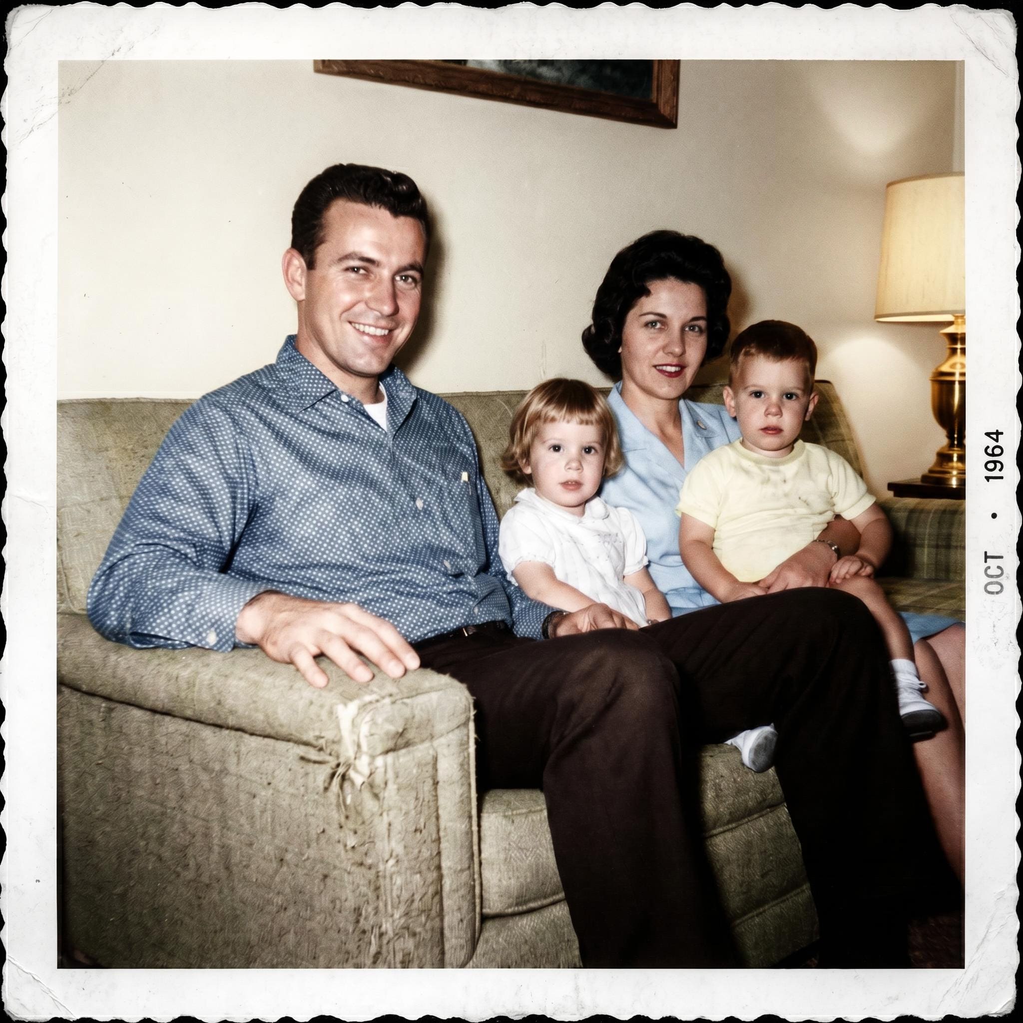 Colorized photo of dad after AI processing