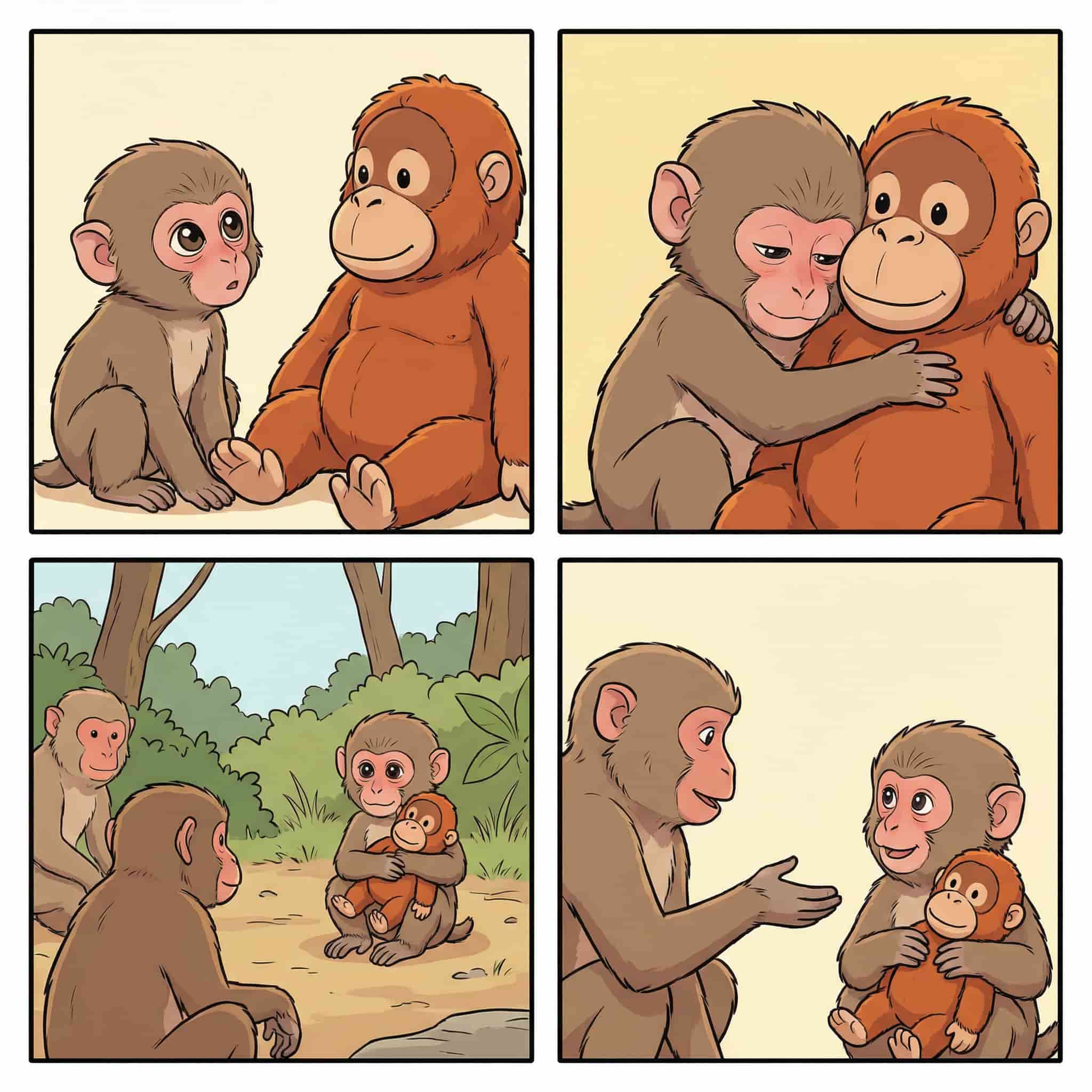 Comic strip inspired by Punch the monkey and created with MyEdit