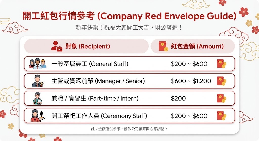 開工紅包包多少?