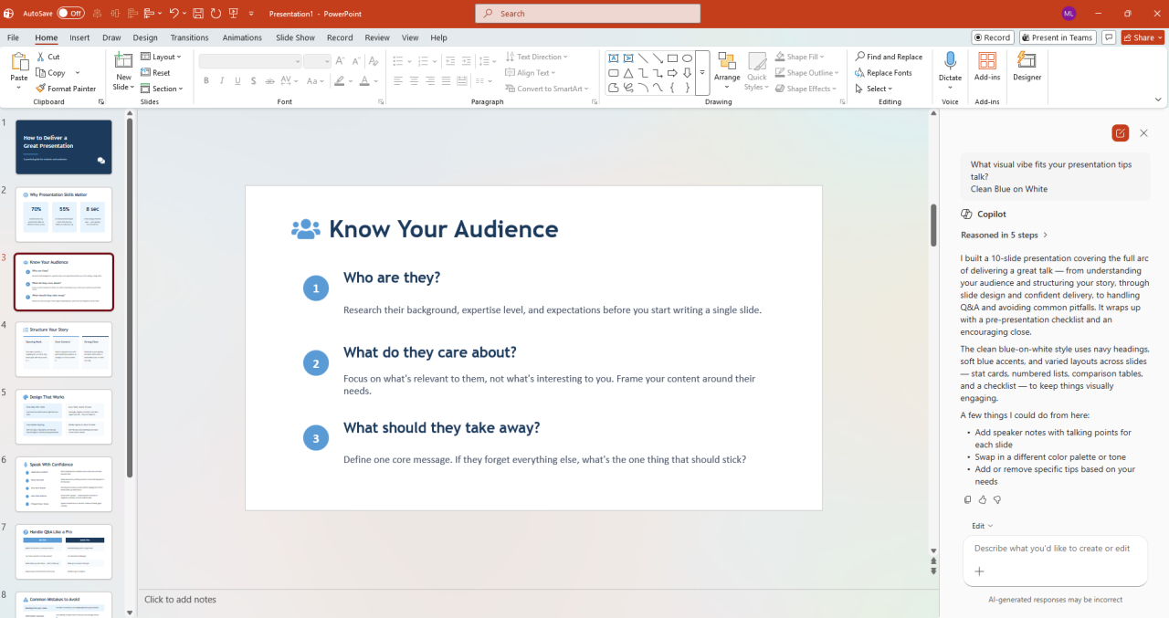 Best Free AI Presentation Tool Copilot