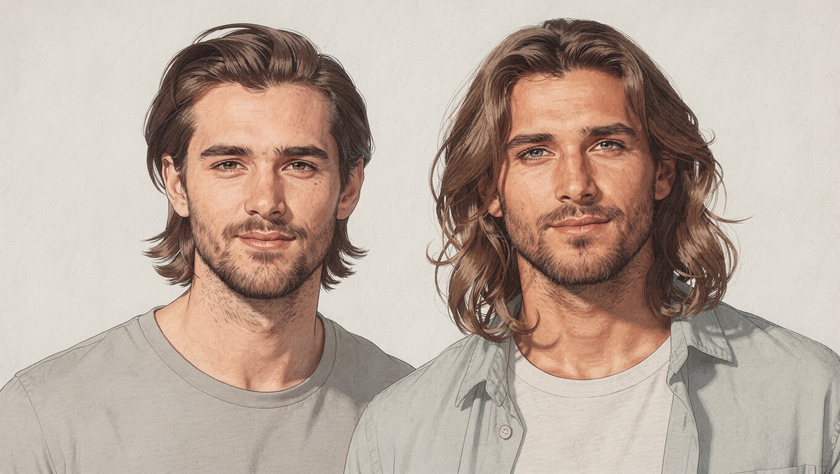 Ejemplos de cortes medio largo y largo para hombre