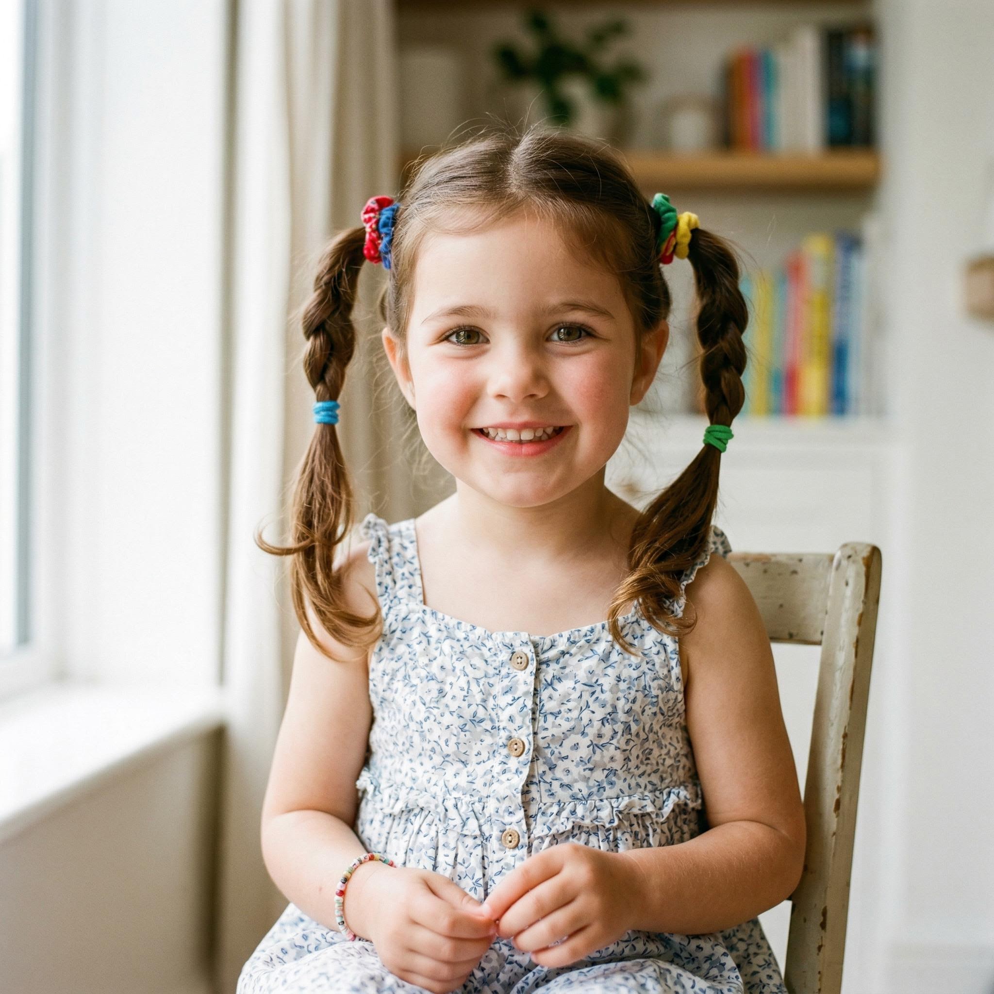 Coiffure petite fille avec couettes classiques