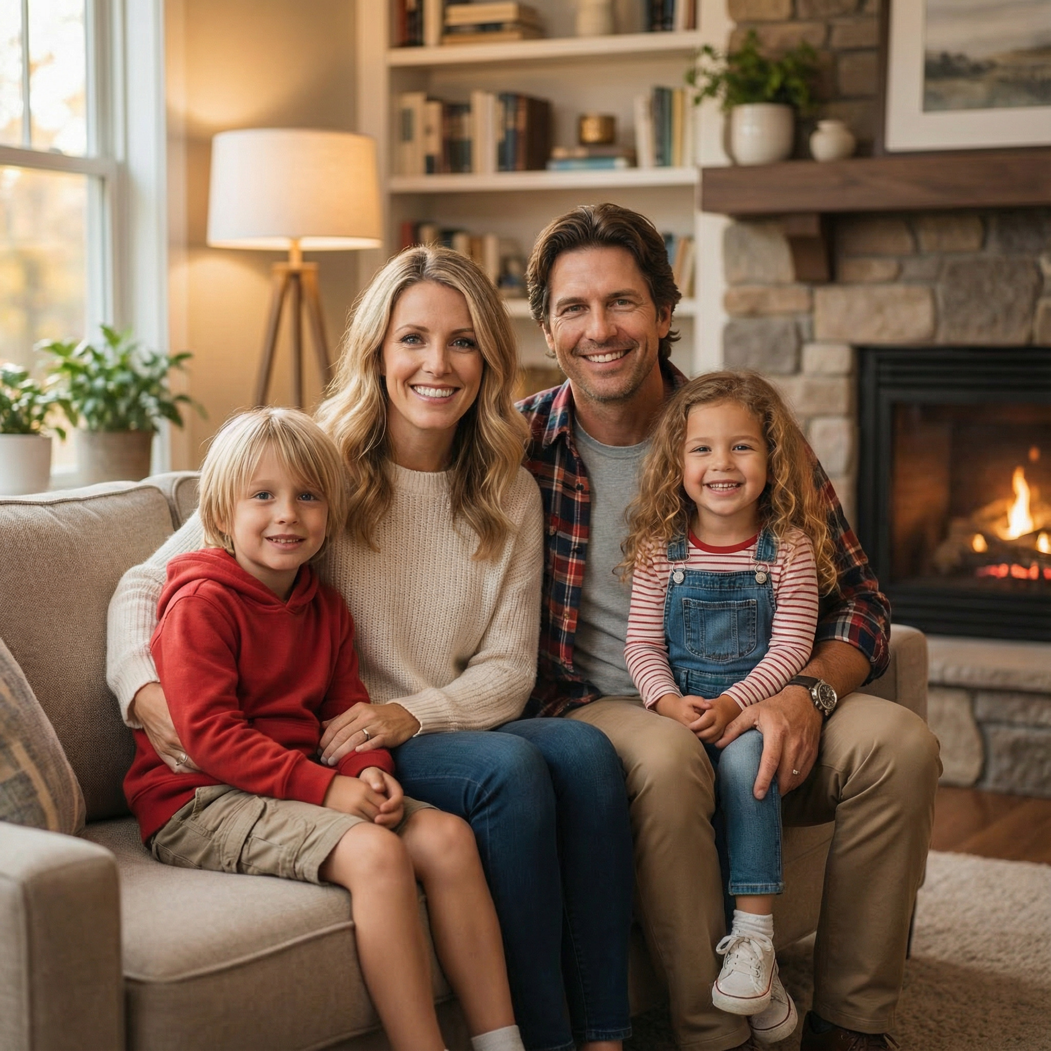 Portrait de famille IA généré après