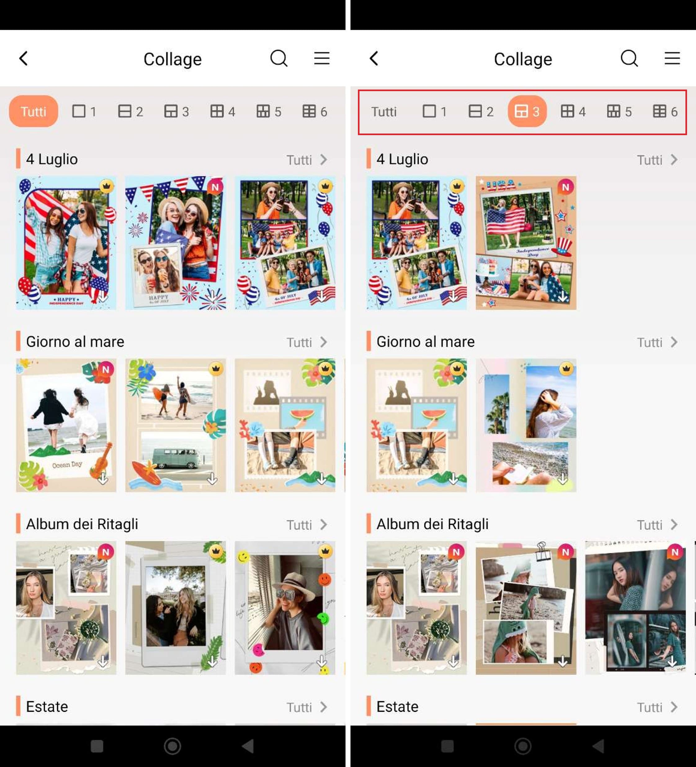 PhotoDirector - seleziona il numero di foto e il modello