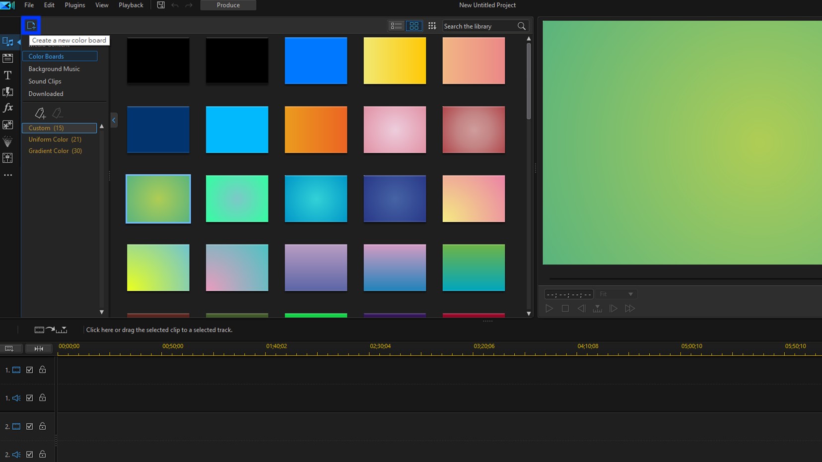PowerDirector - Create a Color Board