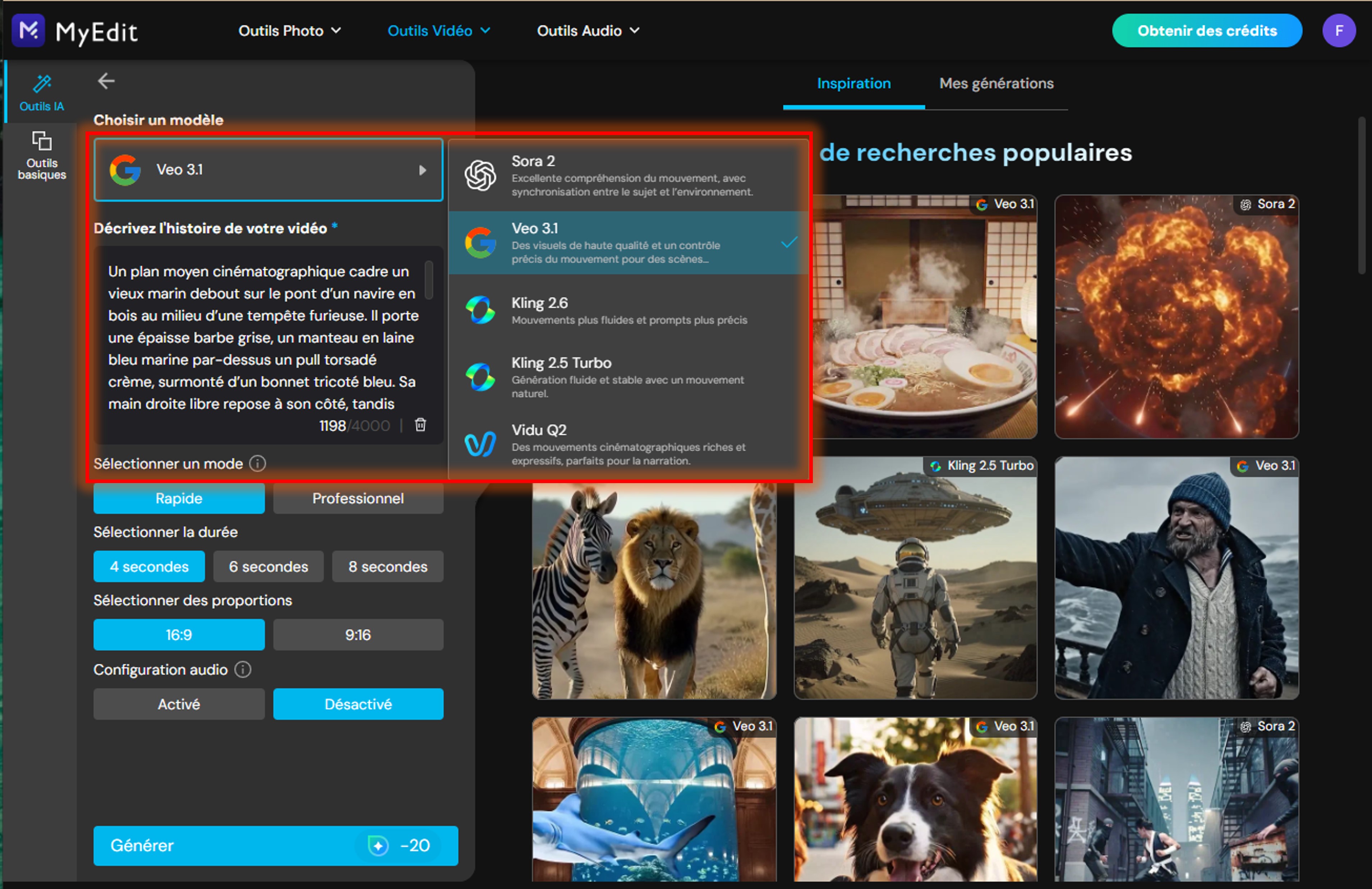 Tutoriel MyEdit Génération Vidéo IA