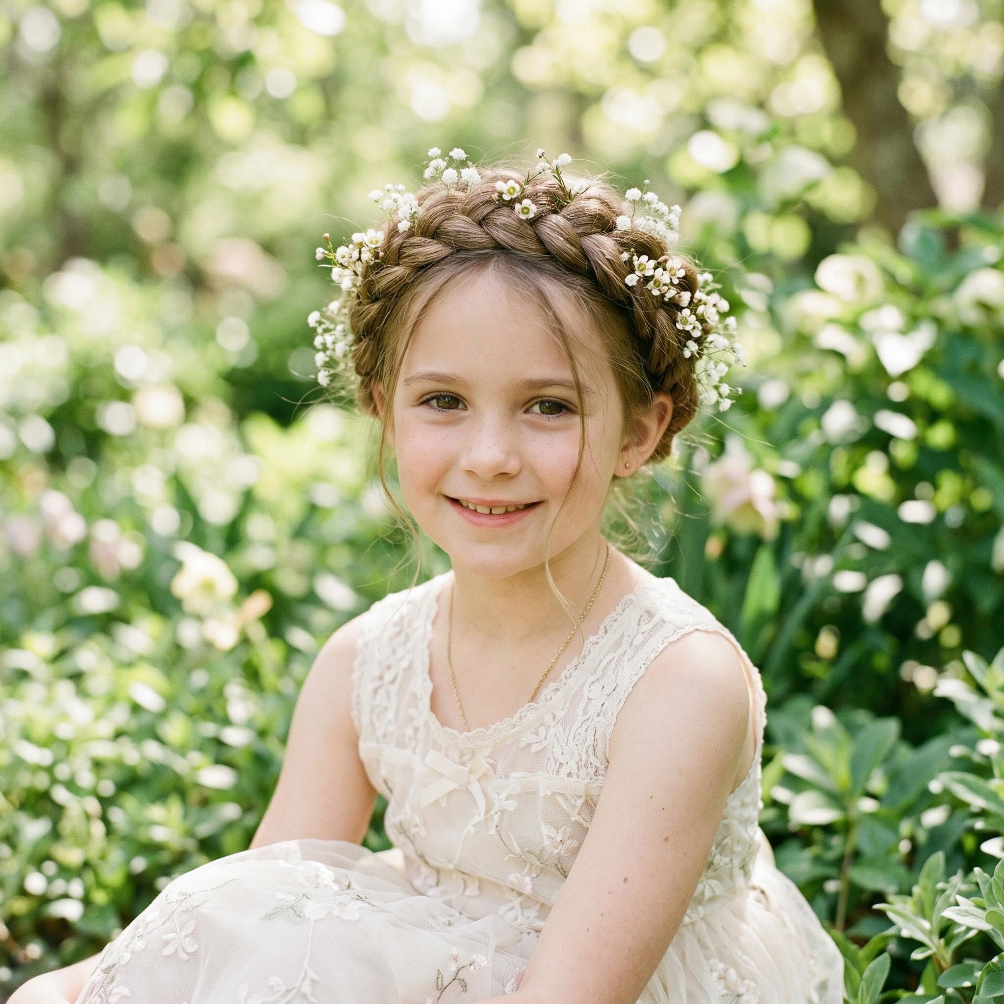 Crown braid little girl hairstyle