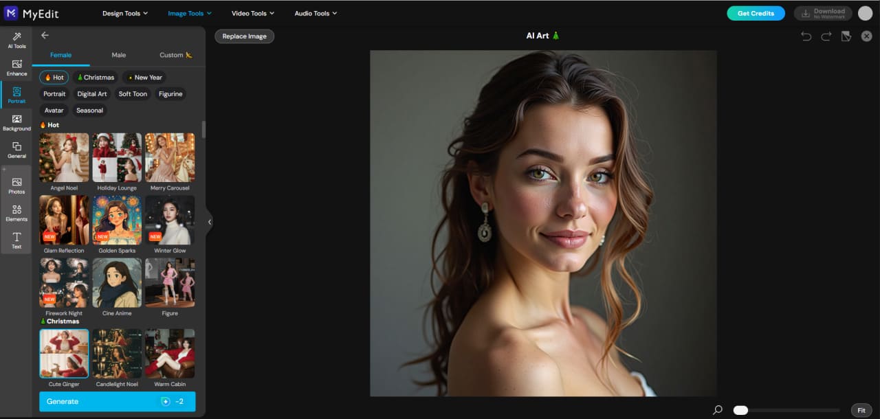Téléversement des portraits de référence