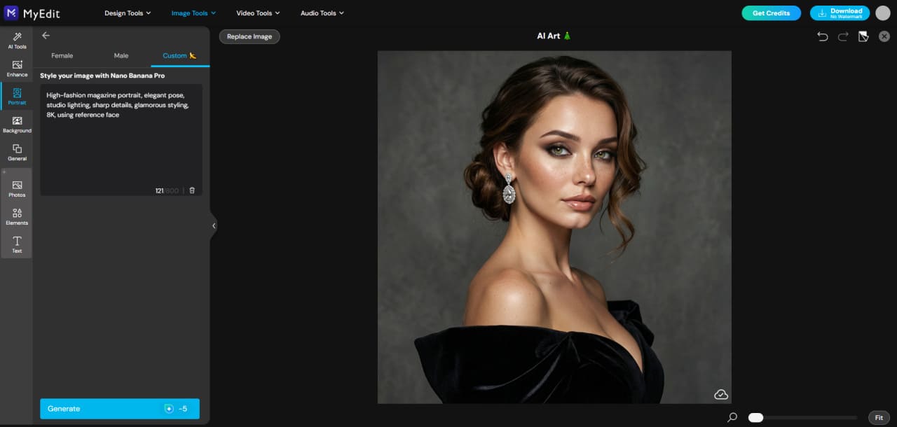 Generated AI portrait