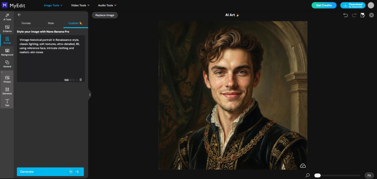 Generated AI portrait