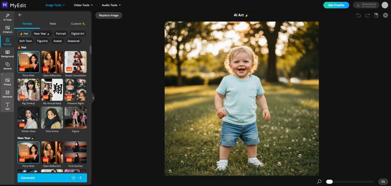 Upload portrait reference for Easter